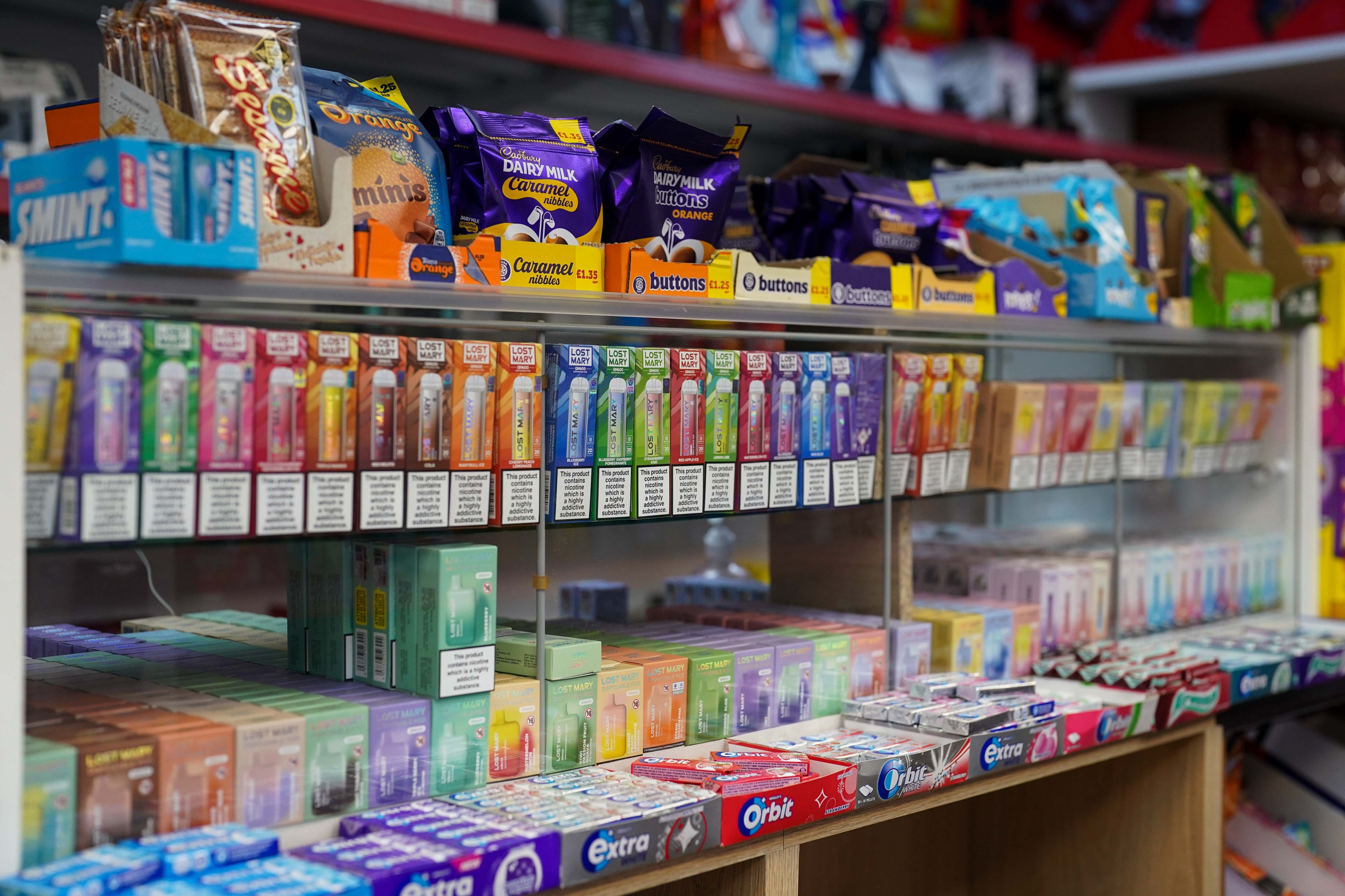 Vapes come in colourful packaging and child-friendly flavours