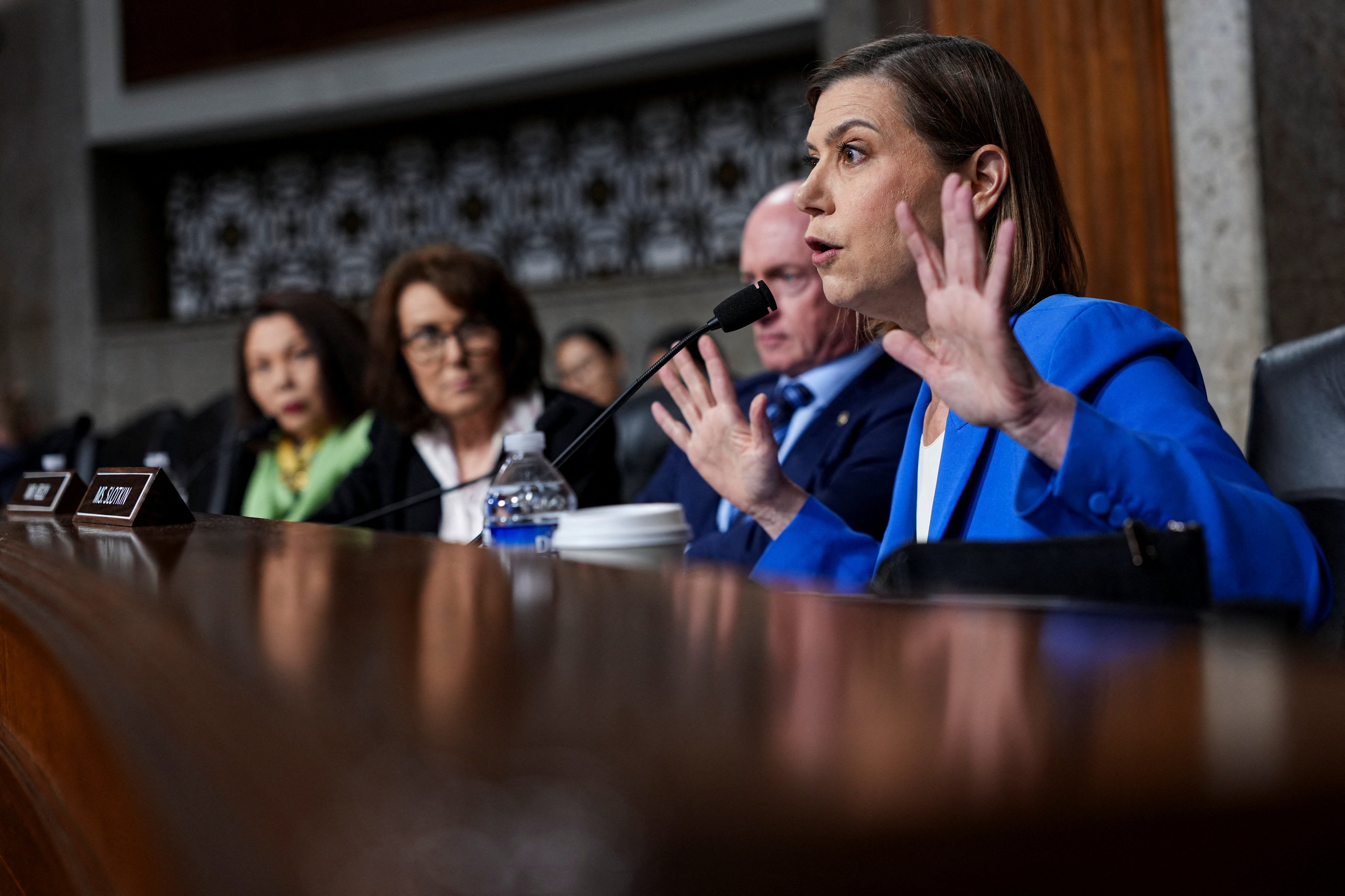 Michigan Sen. Elissa Slotkin asks Hegseth whether he would travel a guidance from President Donald Trump to deploy nan subject during November’s midterms elections