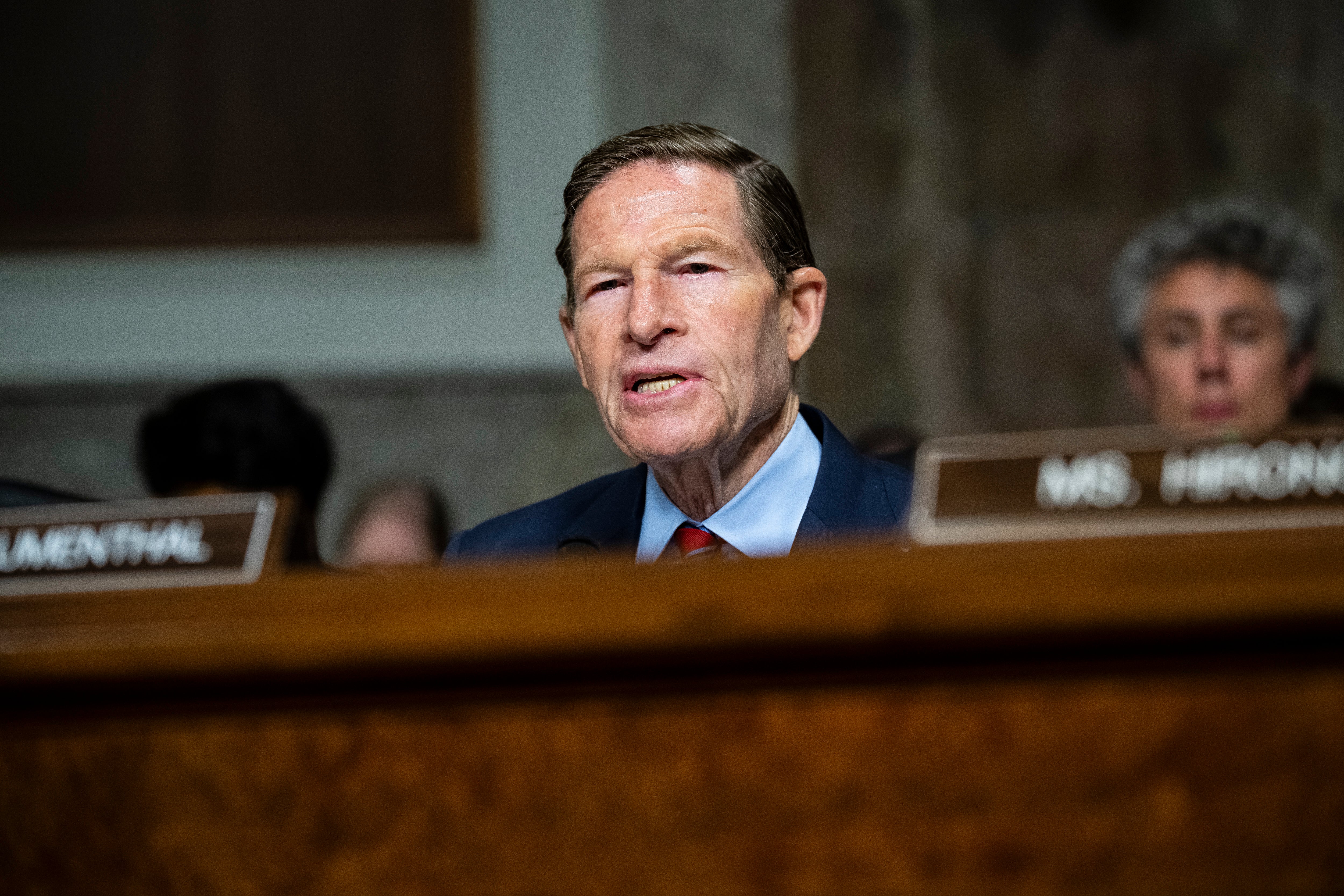 Connecticut Democratic Sen. Richard Blumenthal disputes nan costs of nan conflict