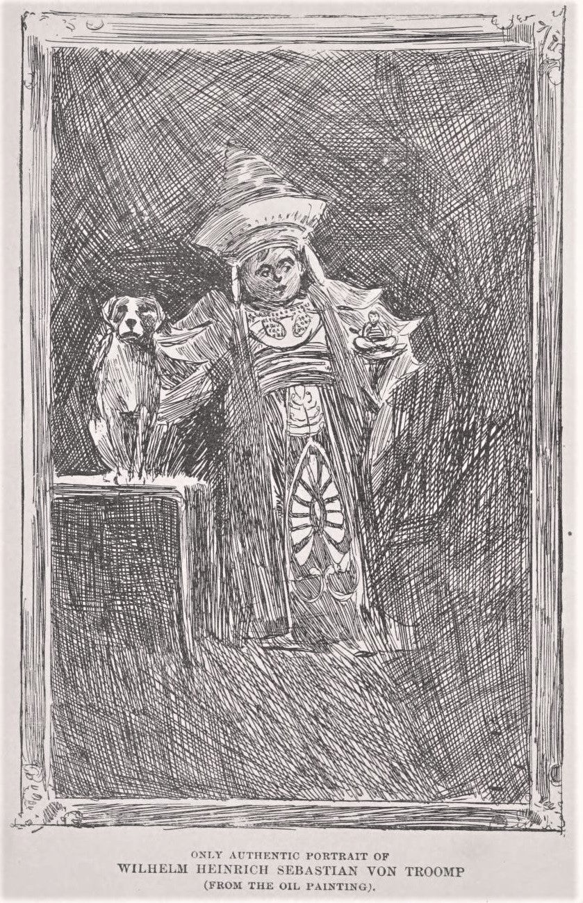 A frontispiece illustration from Ingersoll Lockwood’s 1893 caller Baron Trump’s Marvellous Underground Journey