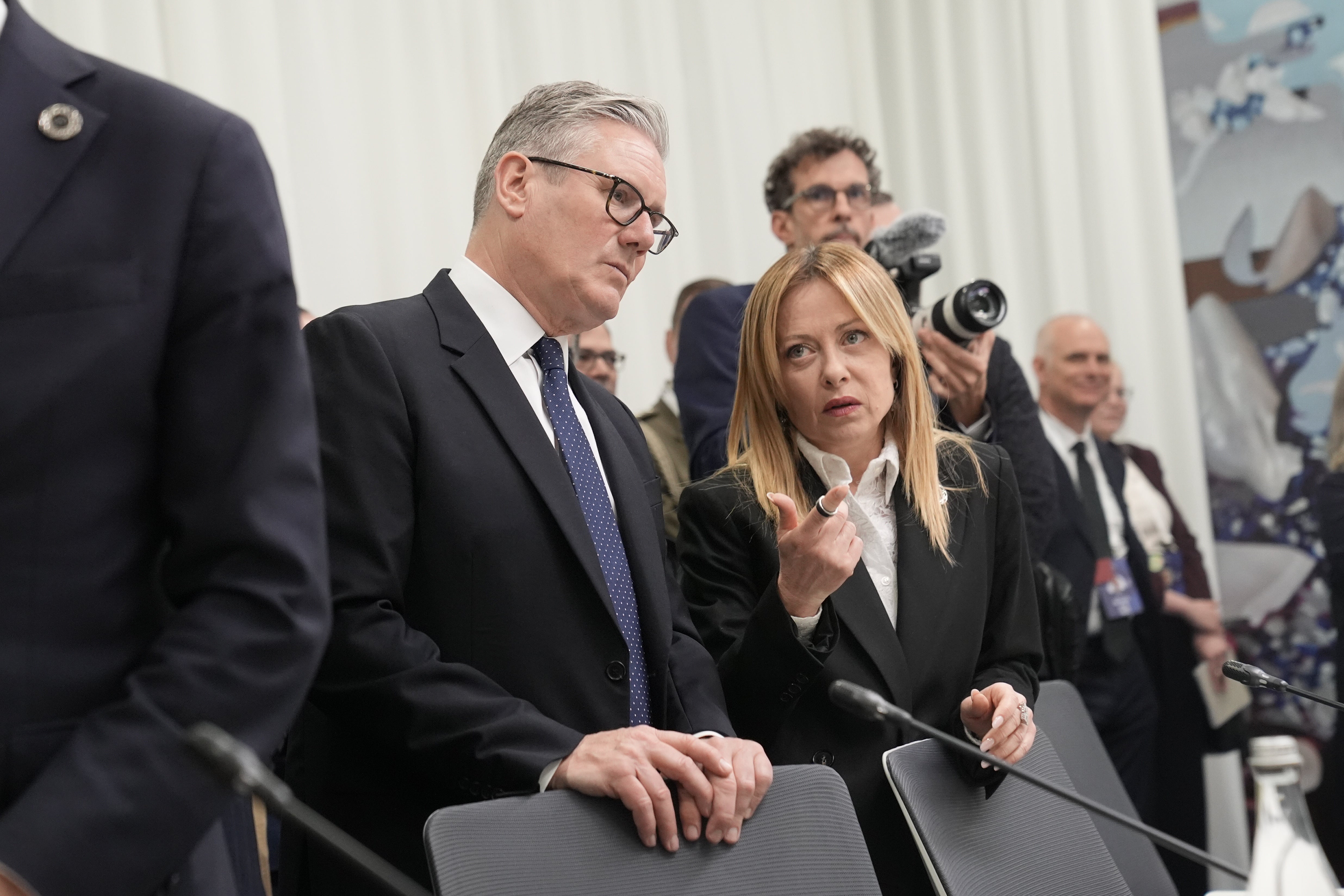 Prime Minister Sir Keir Starmer and Italian prime minister Giorgia Meloni during the European Political Community summit in Yerevan (Stefan Rousseau/PA)