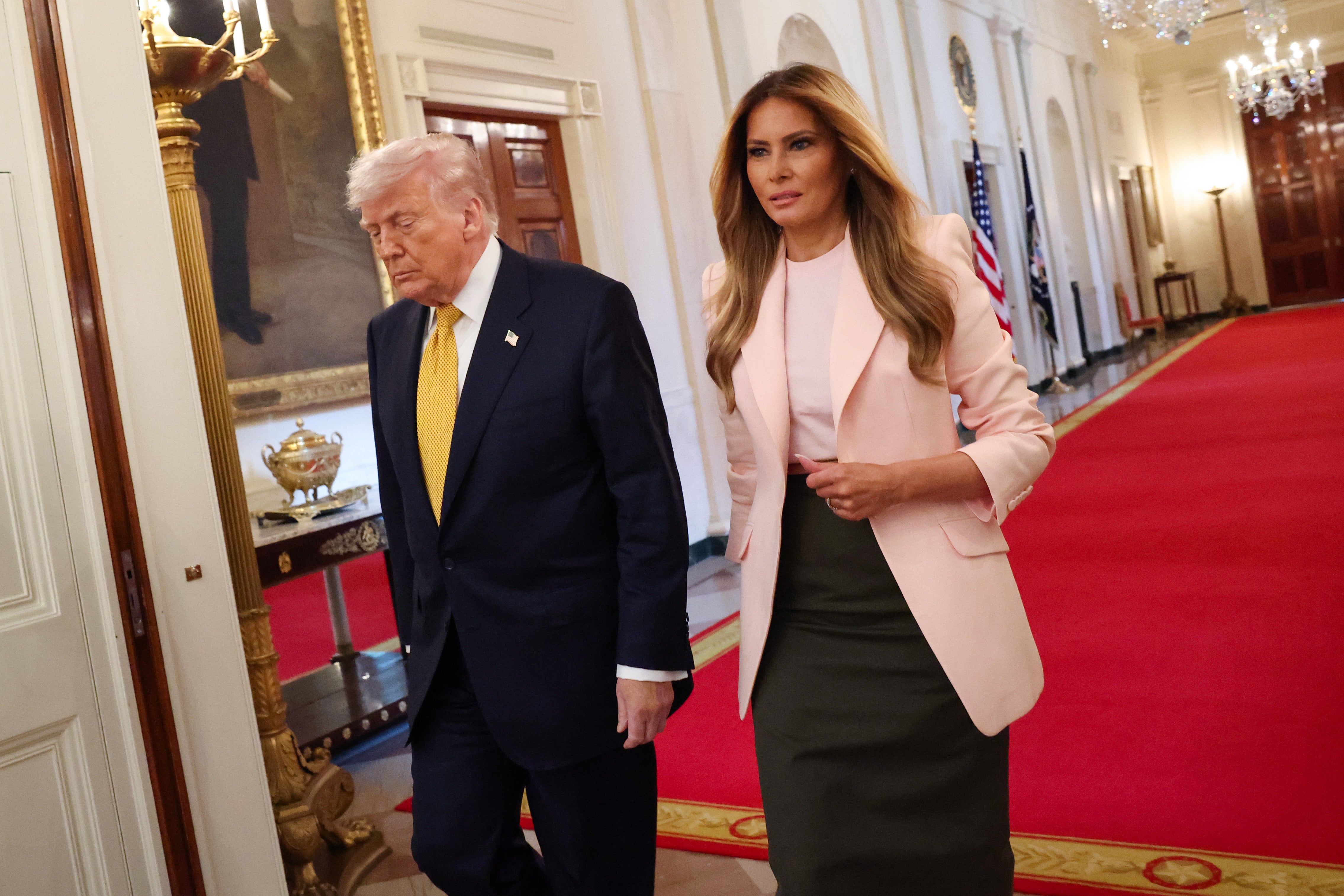 Melania Trump was reportedly ‘very unhappy’ erstwhile she learned that nan White House Rose Garden was going to beryllium rennovated