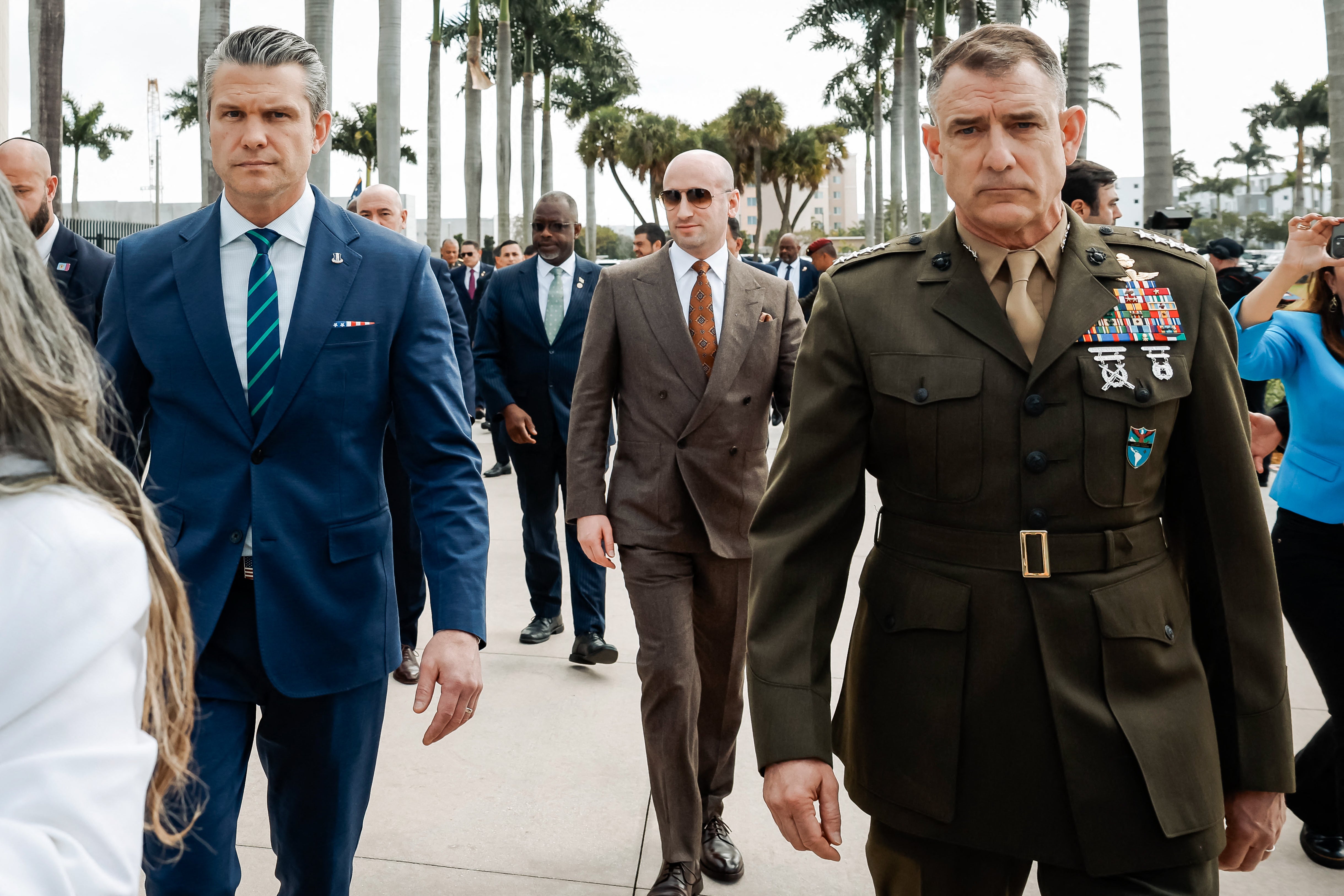 Defense Secretary Pete Hegseth, left, and US Southern Command General Francis Donovan, right, person many times defended nan vessel strikes, which person climbed to much than 50 arsenic nan decease toll nears 200