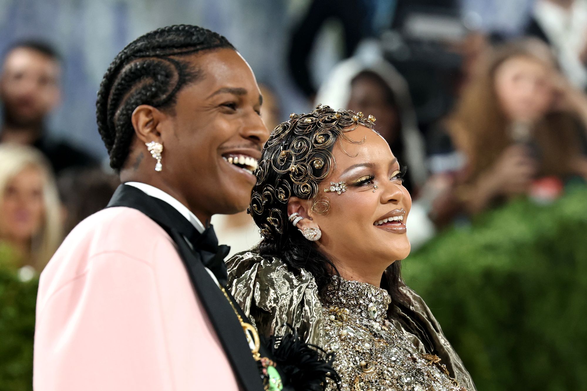 Rihanna and A$AP Rocky appeared together on the Met Gala red carpet on Monday