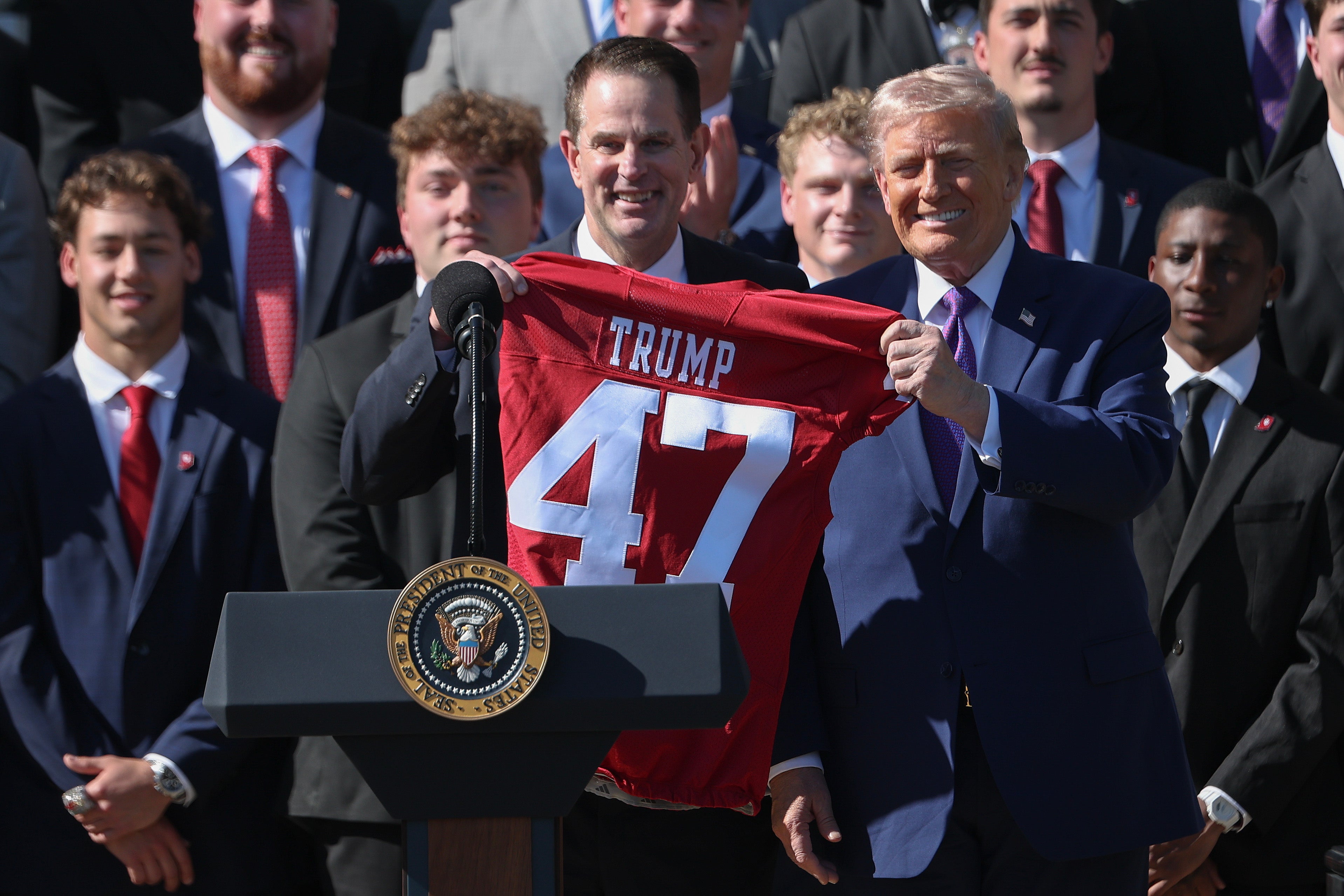 President Trump claimed connected Monday that nan precocious drafted assemblage shot prima Fernando Mendoza called to explicate why he missed a sojourn to nan White House pinch his erstwhile Indiana University teammates