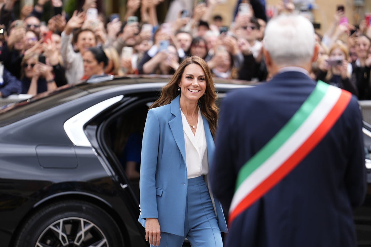 Princess Kate given rapturous welcome in Italy as she begins first official trip since cancer treatment