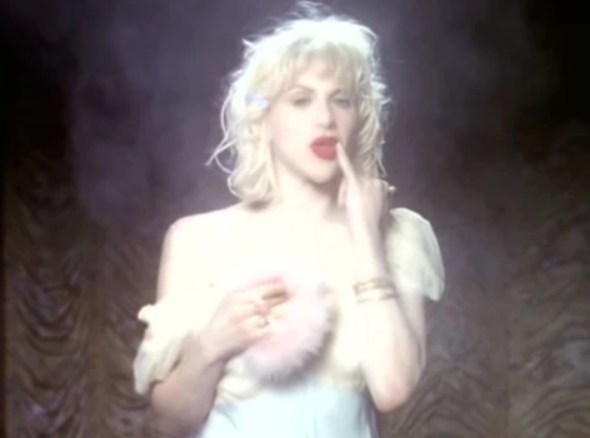 Creator of ‘Kinderwhore’ Courtney Love in the music video for Hole's ‘Miss World’