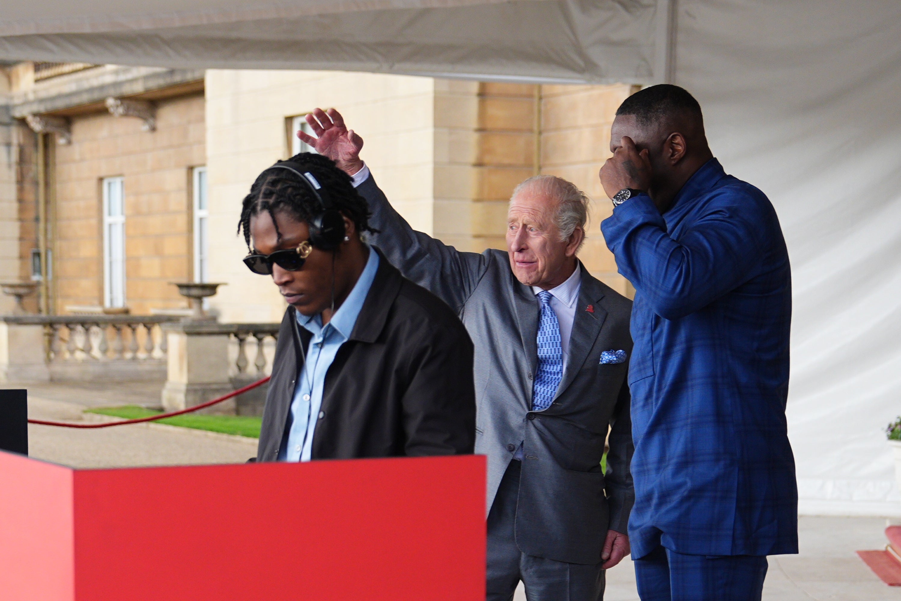 King Charles and Sir Idris Elba supported Christian St Louis with his DJ set at the event