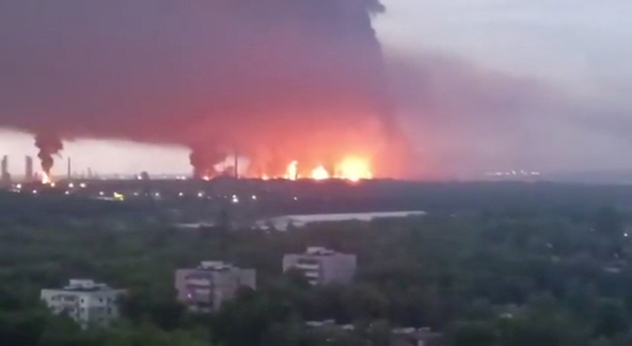 Ukraine war latest: Huge fire at Russian oil refinery after Kyiv drone strikes