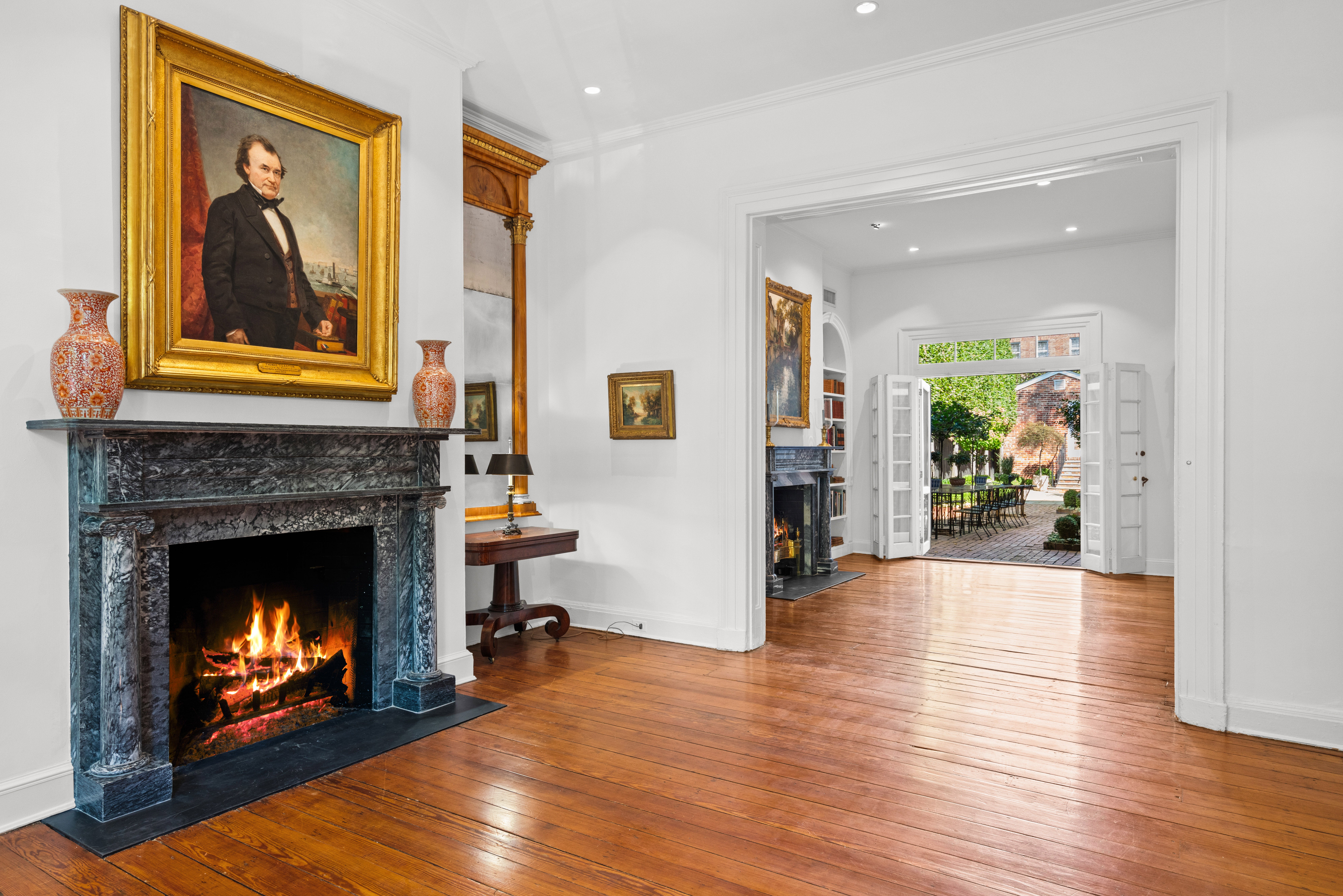 'Jacqueline, who possessed a discerning aesthete, reimagined the interiors several times by shaping the double living room into a warm, polished salon where she hosted political teas and small gatherings that subtly advanced her husbands presidential prospects,' the listing said