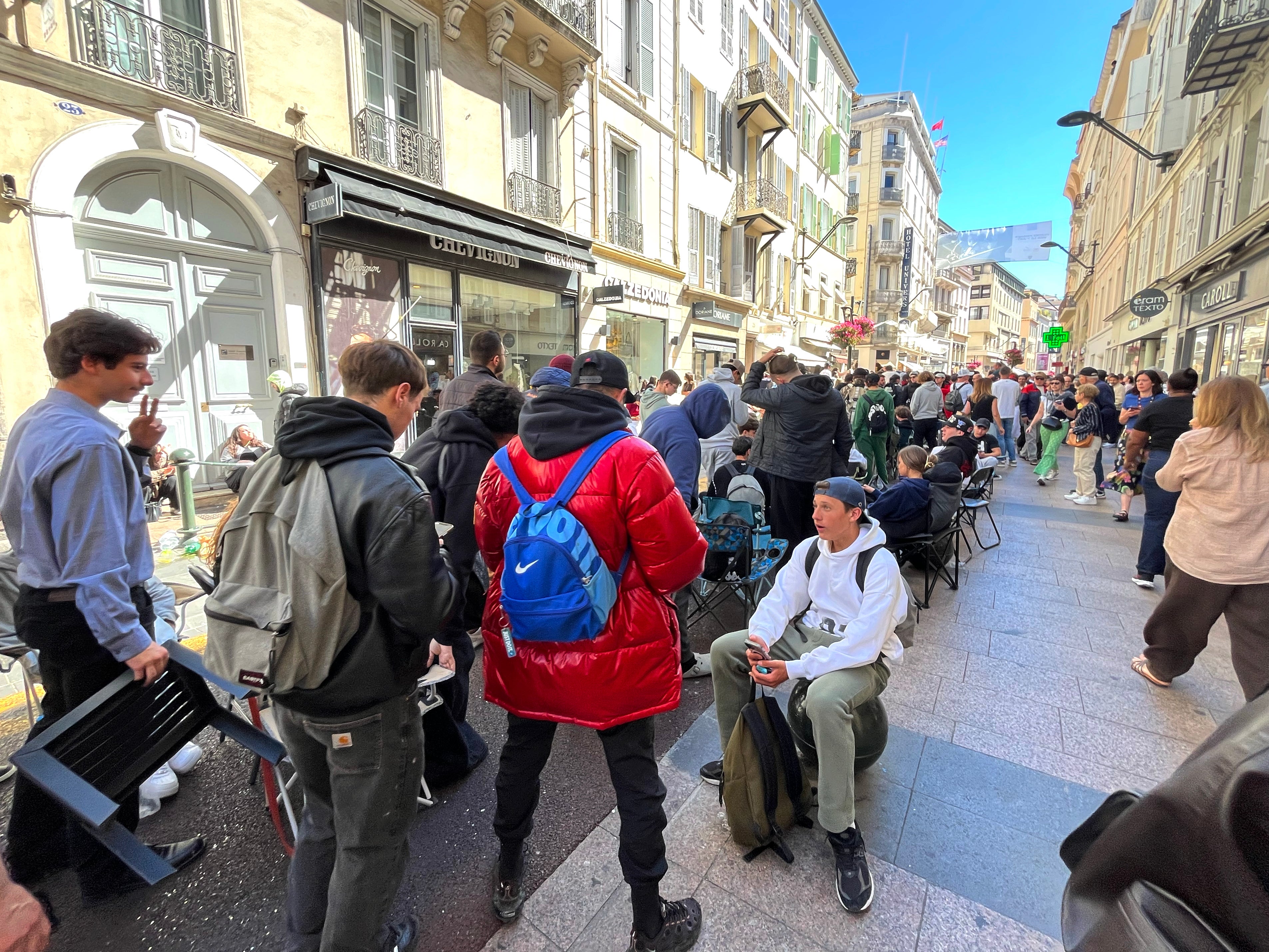 Tick-tock: Shoppers in Cannes queue for the new collaboration