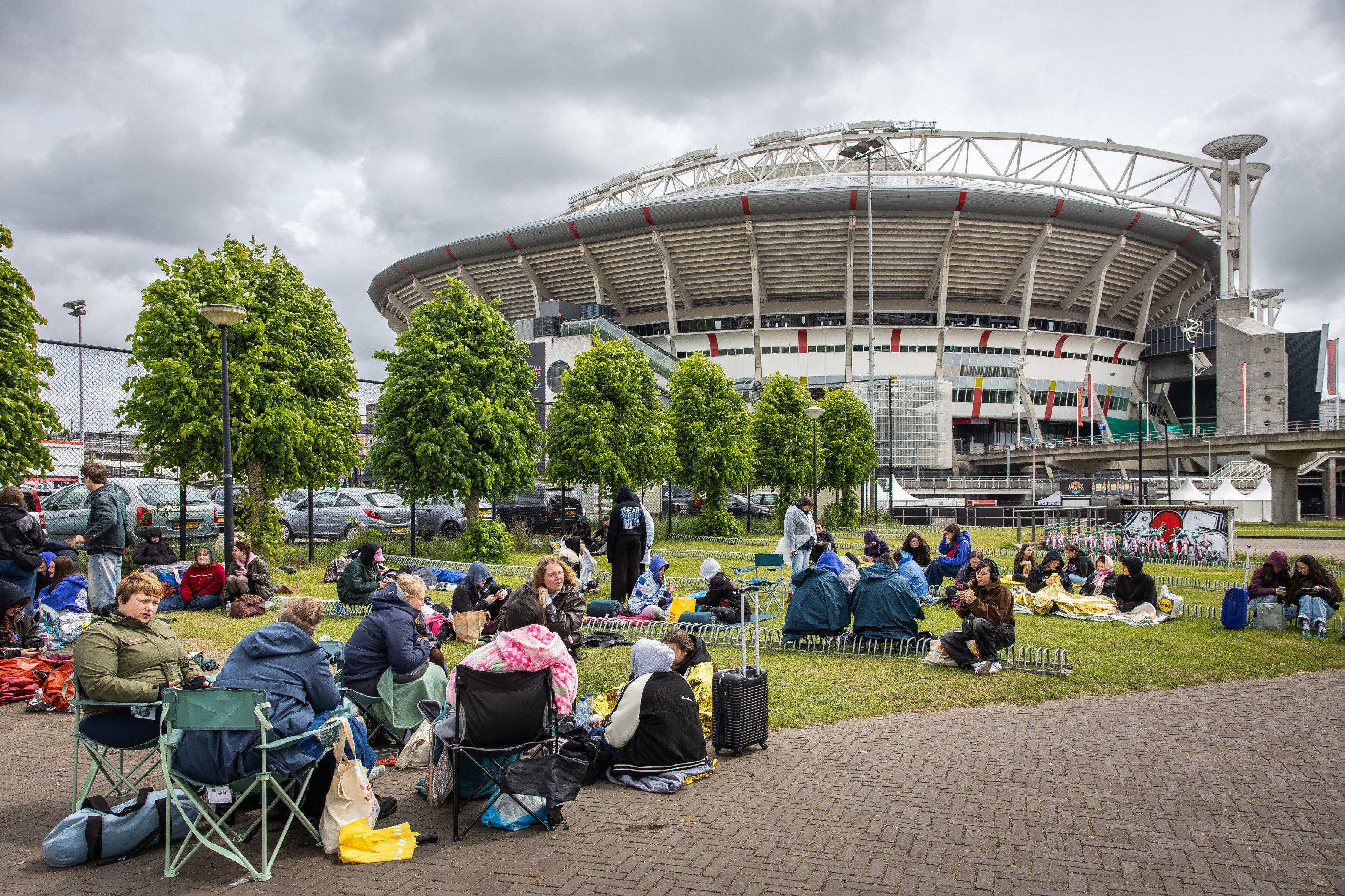 Fans kamperen voor de shows van Styles in Amsterdam