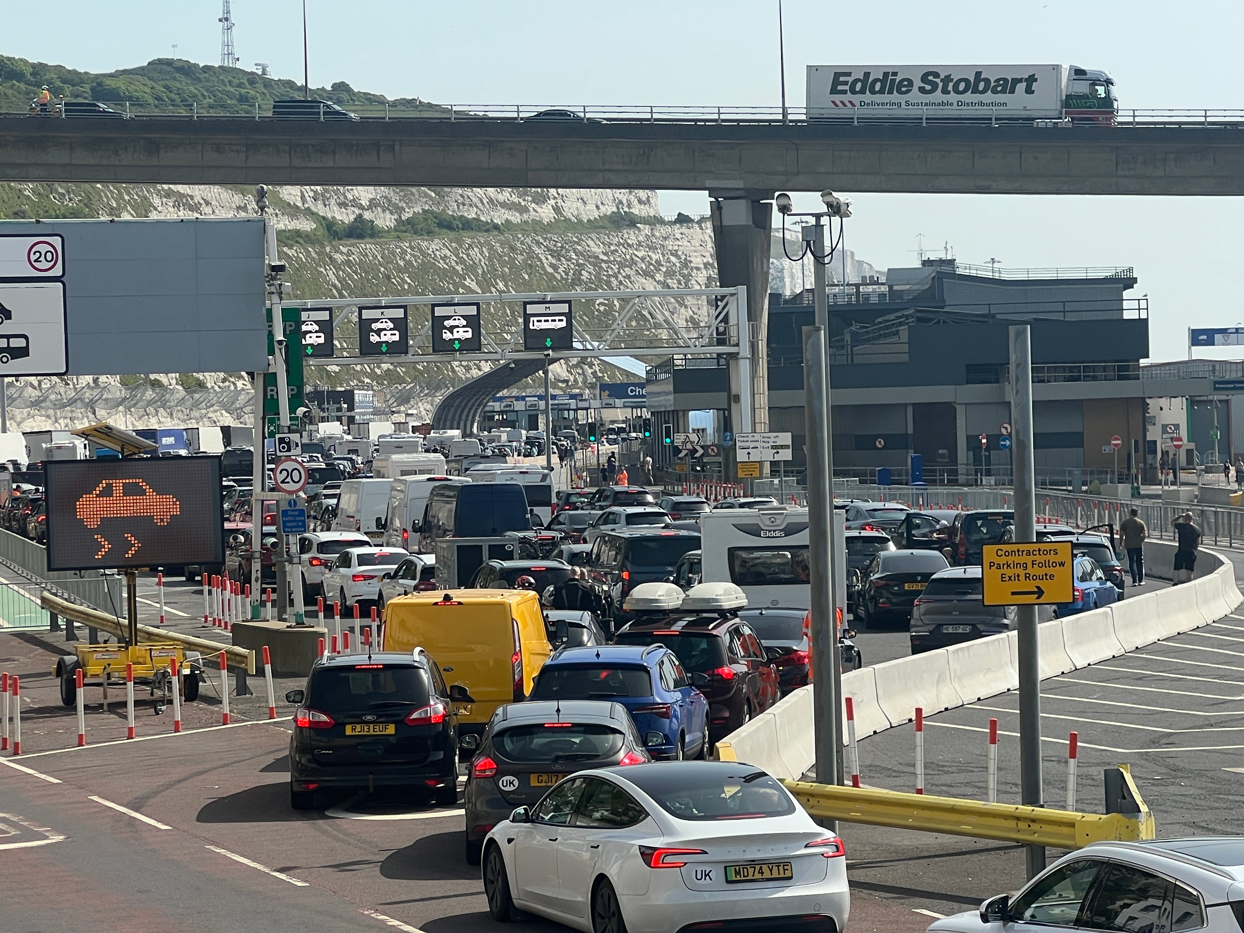 Better than it was: France-bound traffic at the Port of Dover after passport officials eased checks