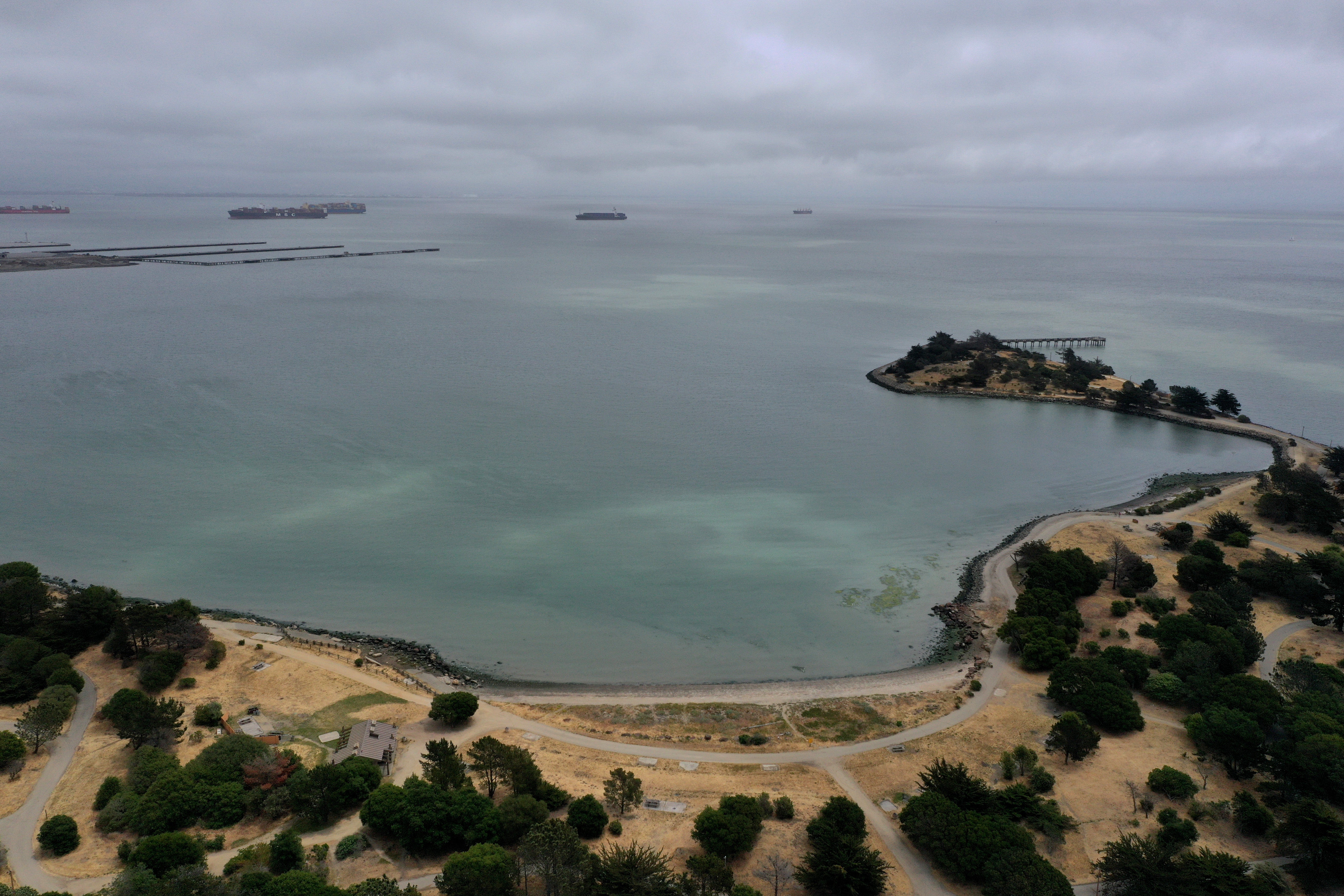 <p>Several large parcels of land near Candlestick Point in San Francisco recently sold for just $250 — but the land is completely underwater</p>