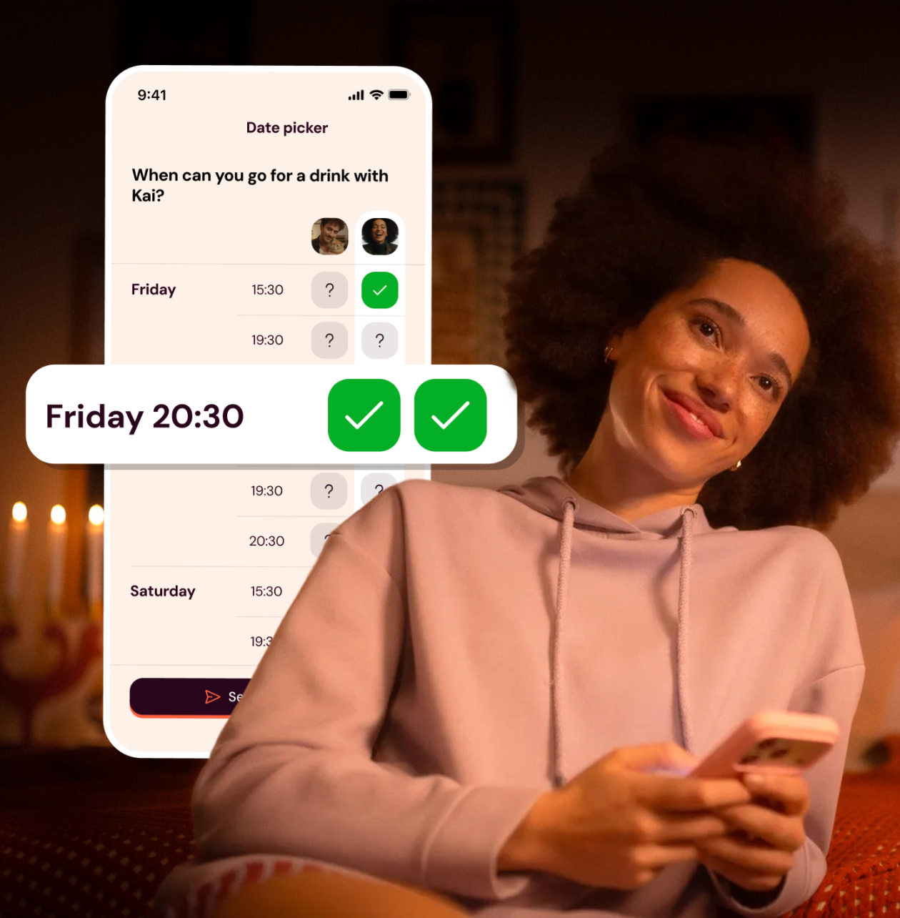 Easy breezy? App users put in which days their free and the app does the rest