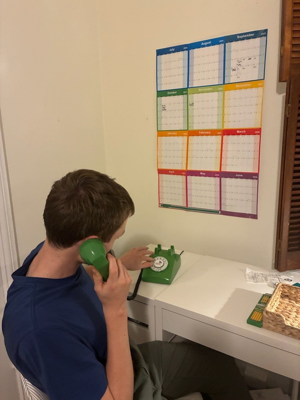 Laura Derrendinger’s 16-year-old boy (pictured) uses an aged rotary telephone and relies connected insubstantial roadworthy maps to navigate while driving. He was raised successful a screen-free household, meaning, dissimilar galore of his peers, he doesn’t person an iPhone aliases societal media