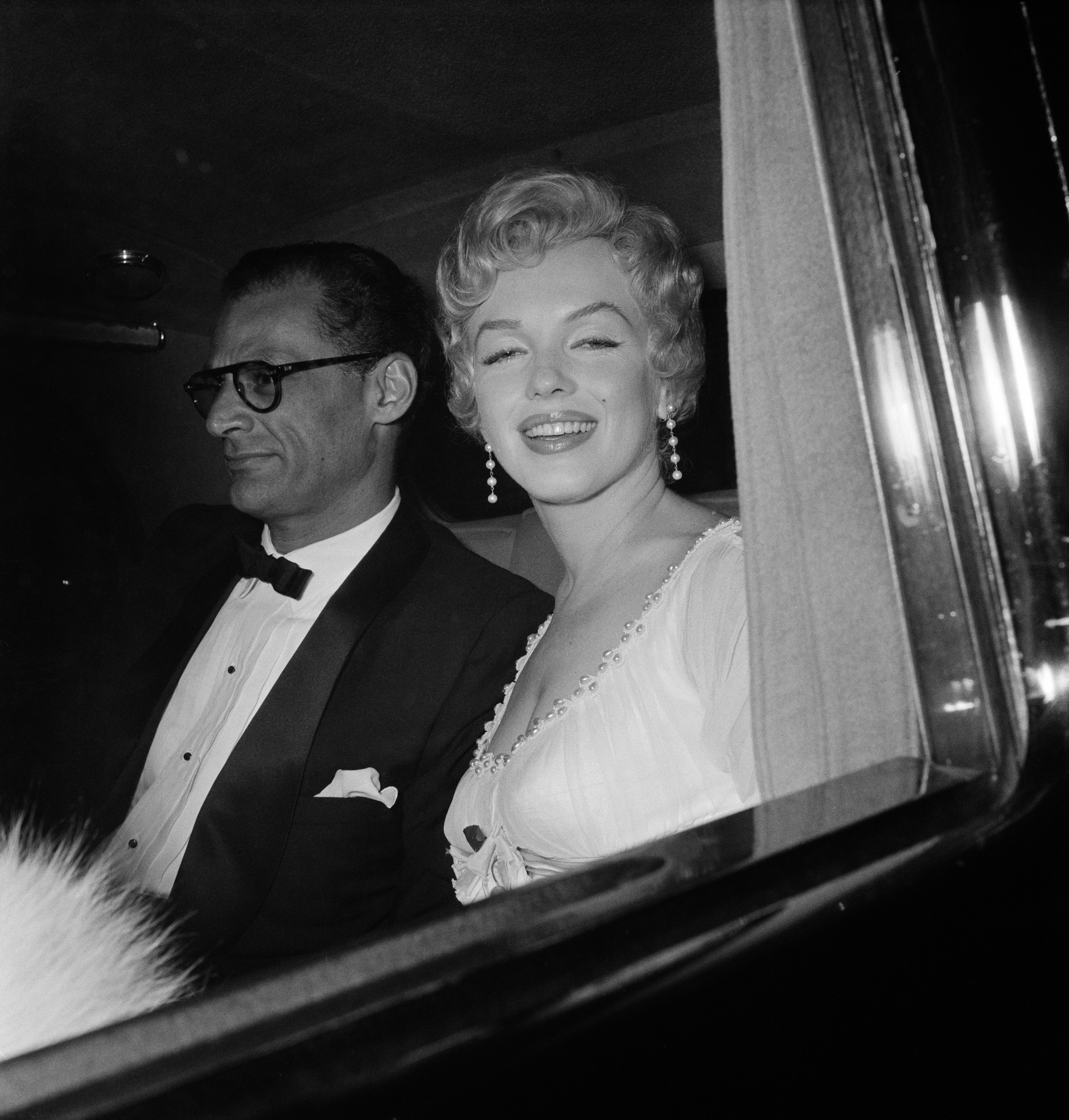 Marilyn Monroe with her husband Arthur Miller in 1956