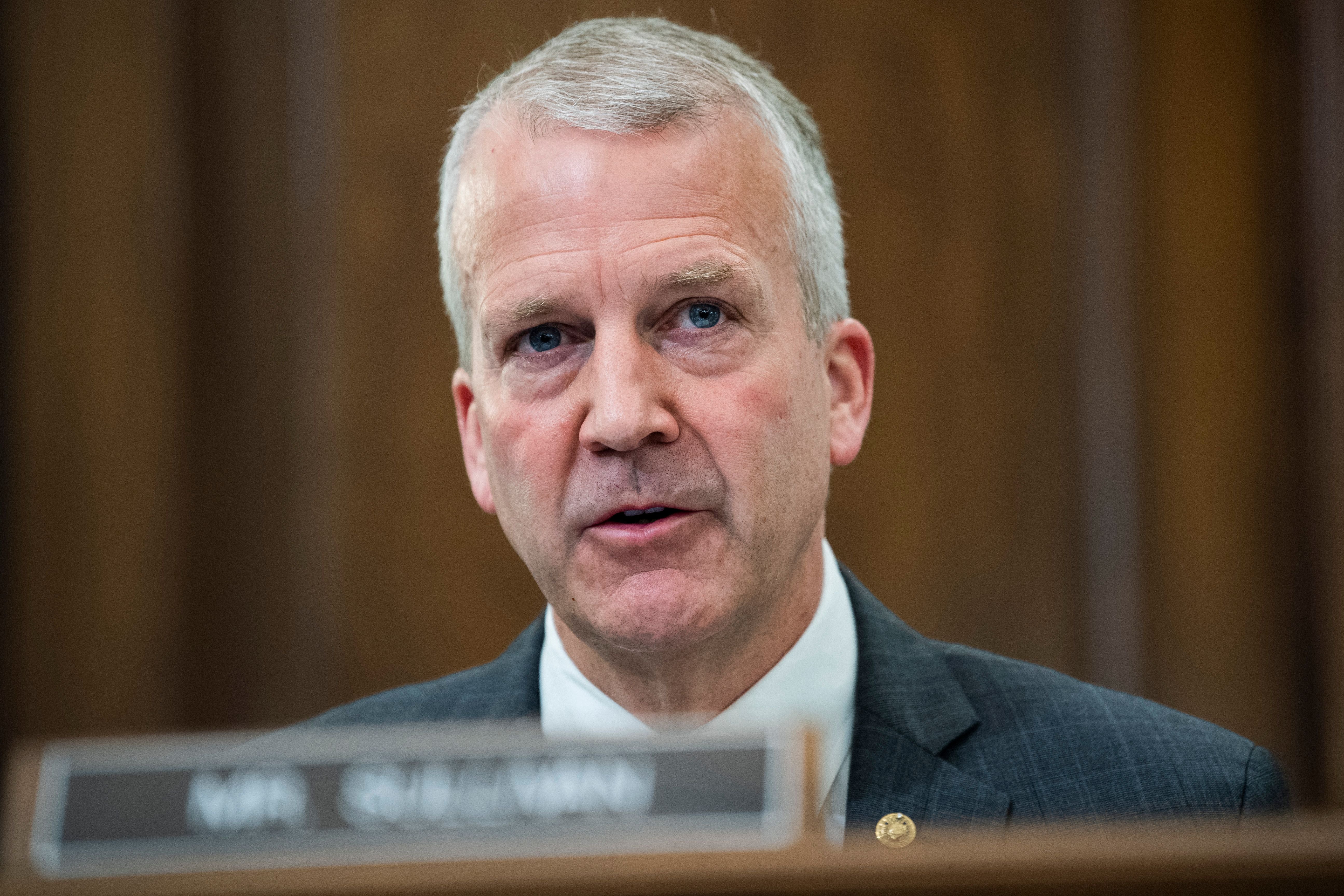 Senator Dan S. Sullivan of Alaska is hoping to clasp his spot successful nan upcoming midterm elections but nan preamble of a campaigner pinch nan aforesaid first and past sanction could origin confusion