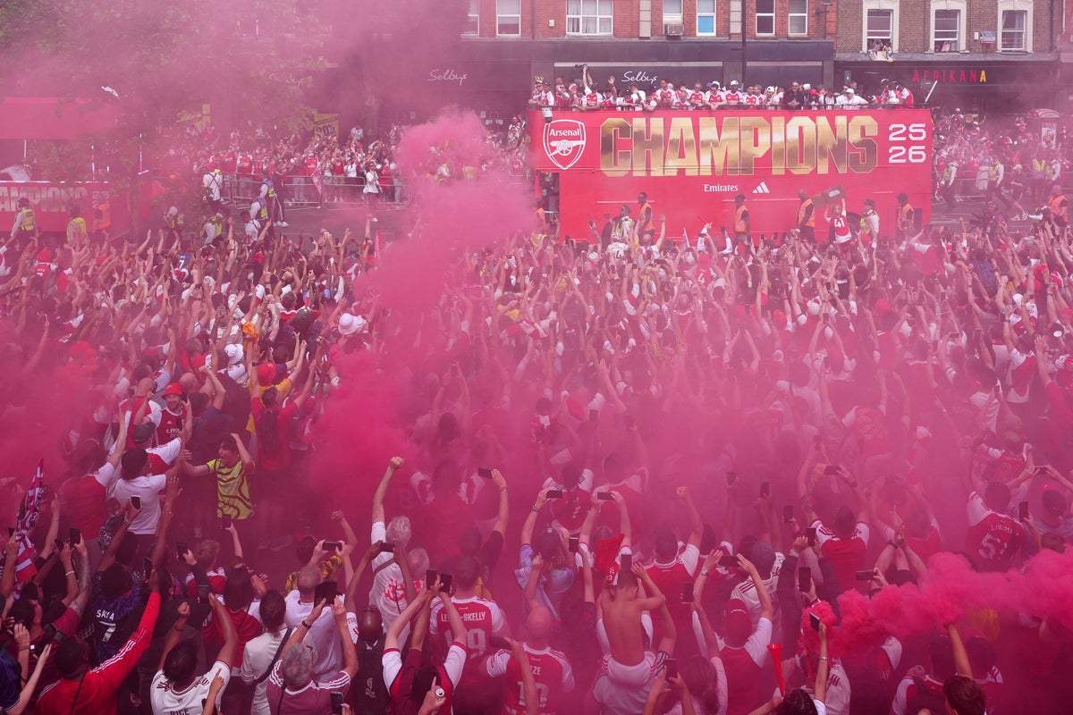 Met Police investigating six stabbings after Arsenal Champions Parade Copy link Bookmark Bookmark popover Removed from bookmarks Thousands of Arsenal fans line London streets for trophy parade