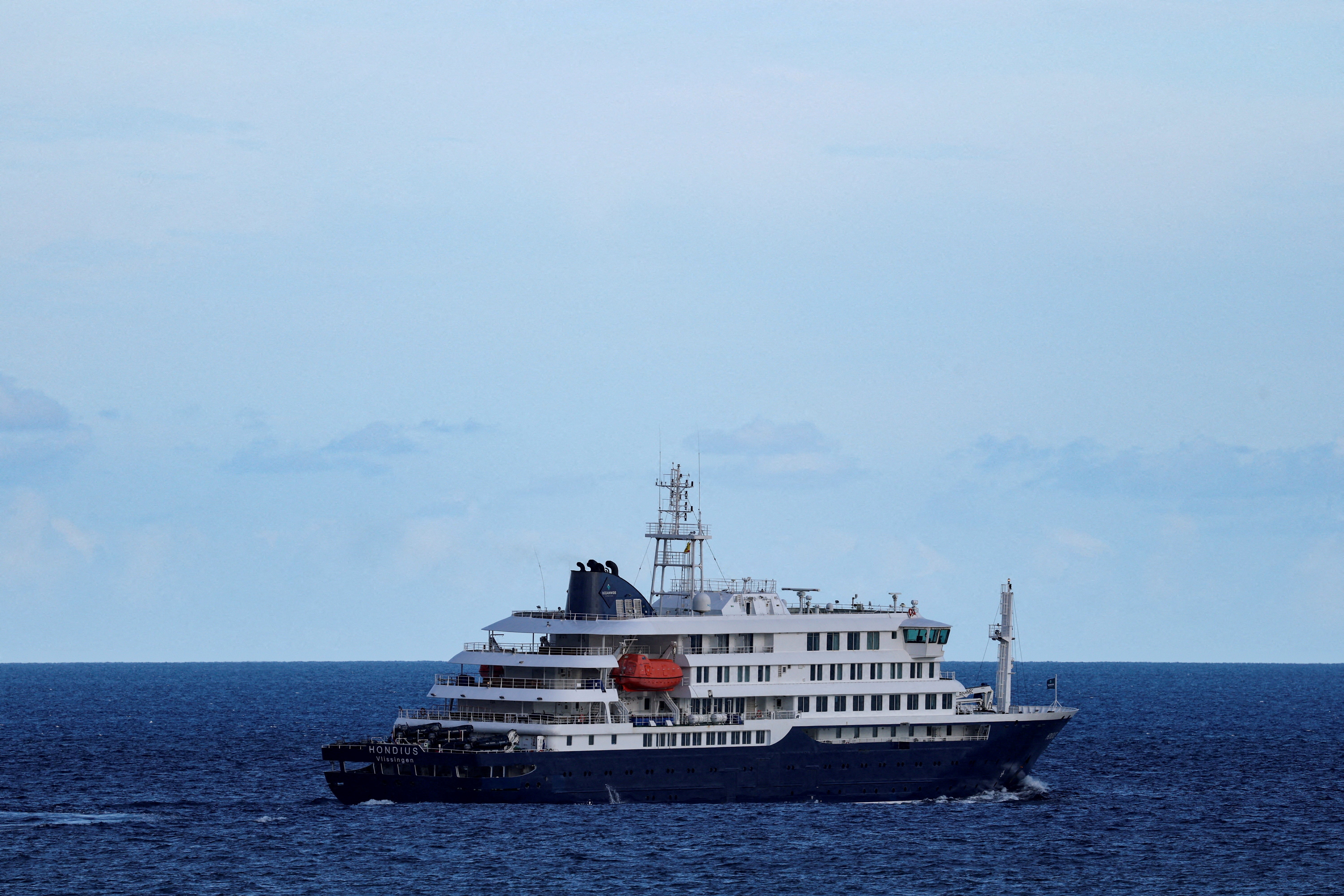The cruise vessel MV Hondius, affected by a hantavirus outbreak, leaves nan larboard of Granadilla de Abona, successful Tenerife