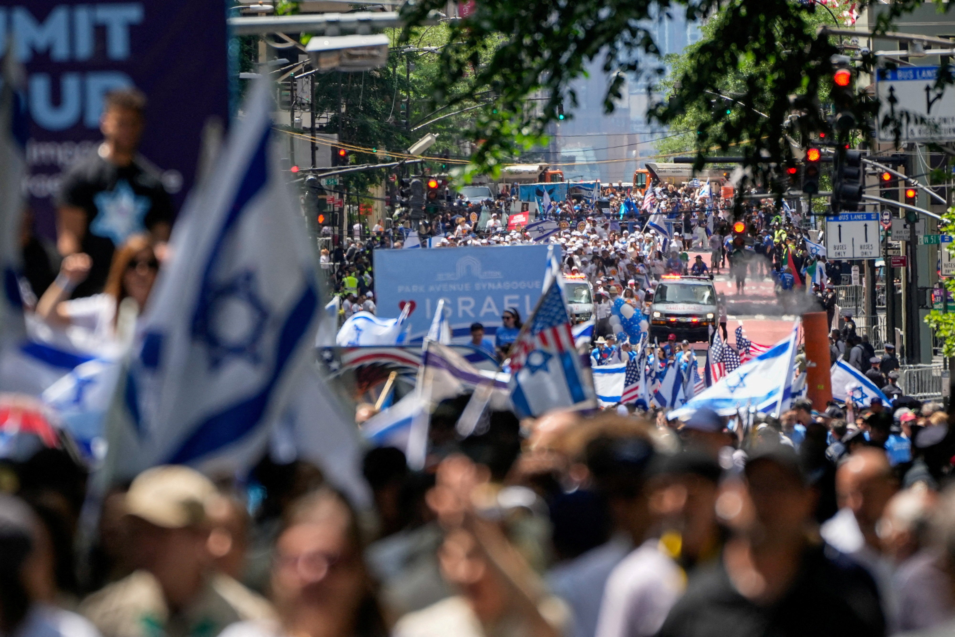People march during nan "Israel Day connected Fifth" parade successful New York City successful May of this year