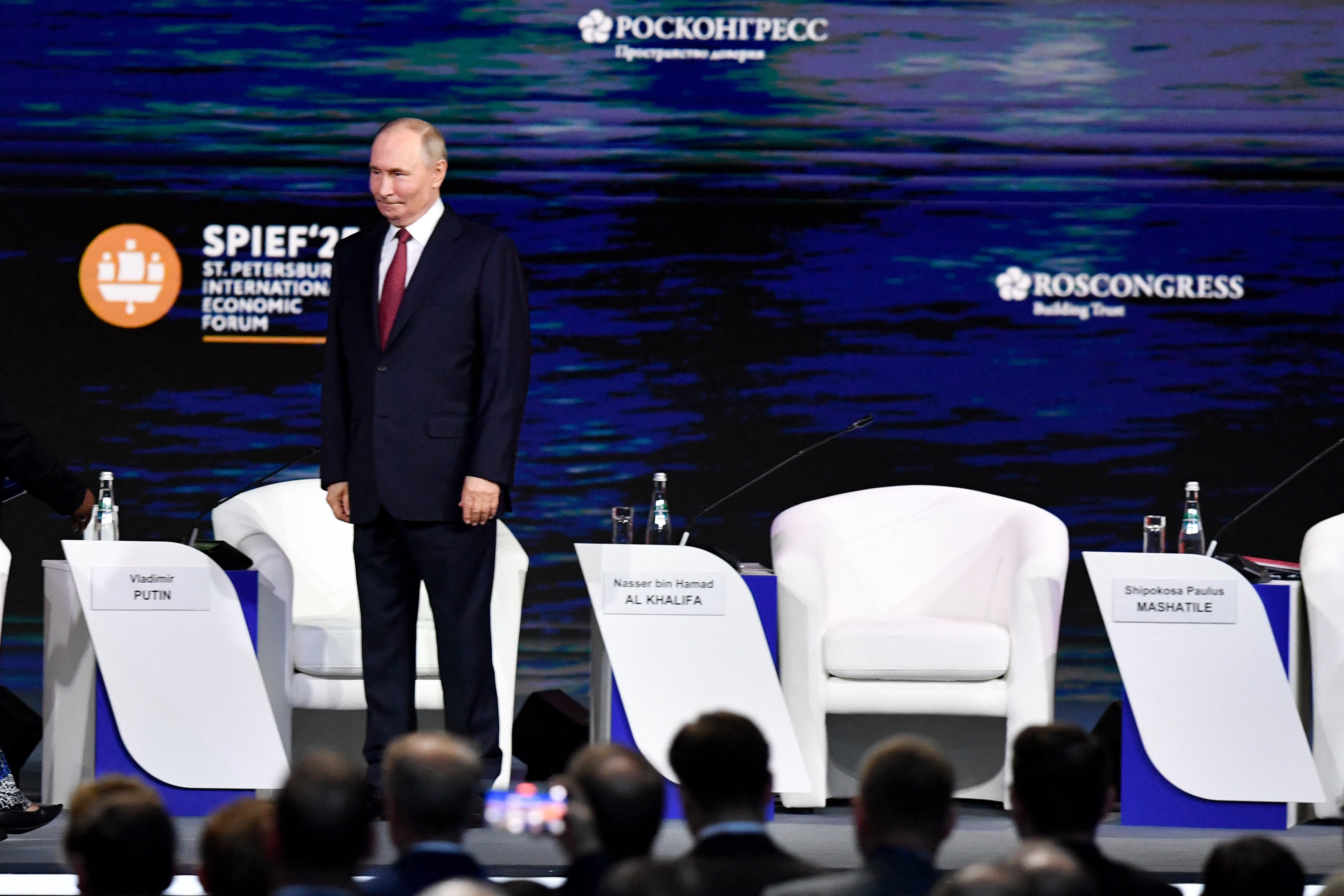 Russia's President Vladimir Putin during nan Saint Petersburg International Economic Forum past year