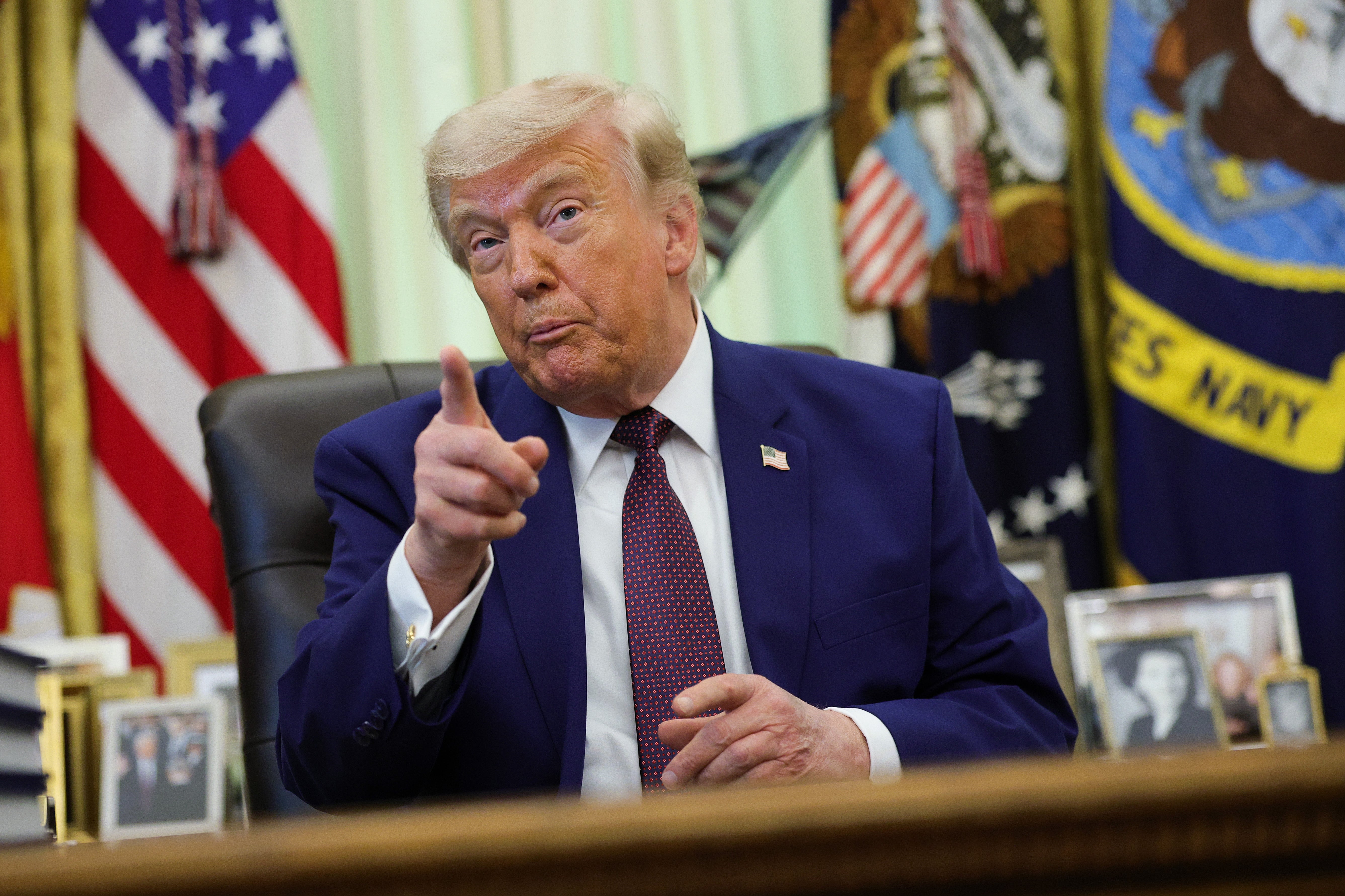Donald Trump speaks during an arena successful nan Oval Office of nan White House connected June 03, 2026