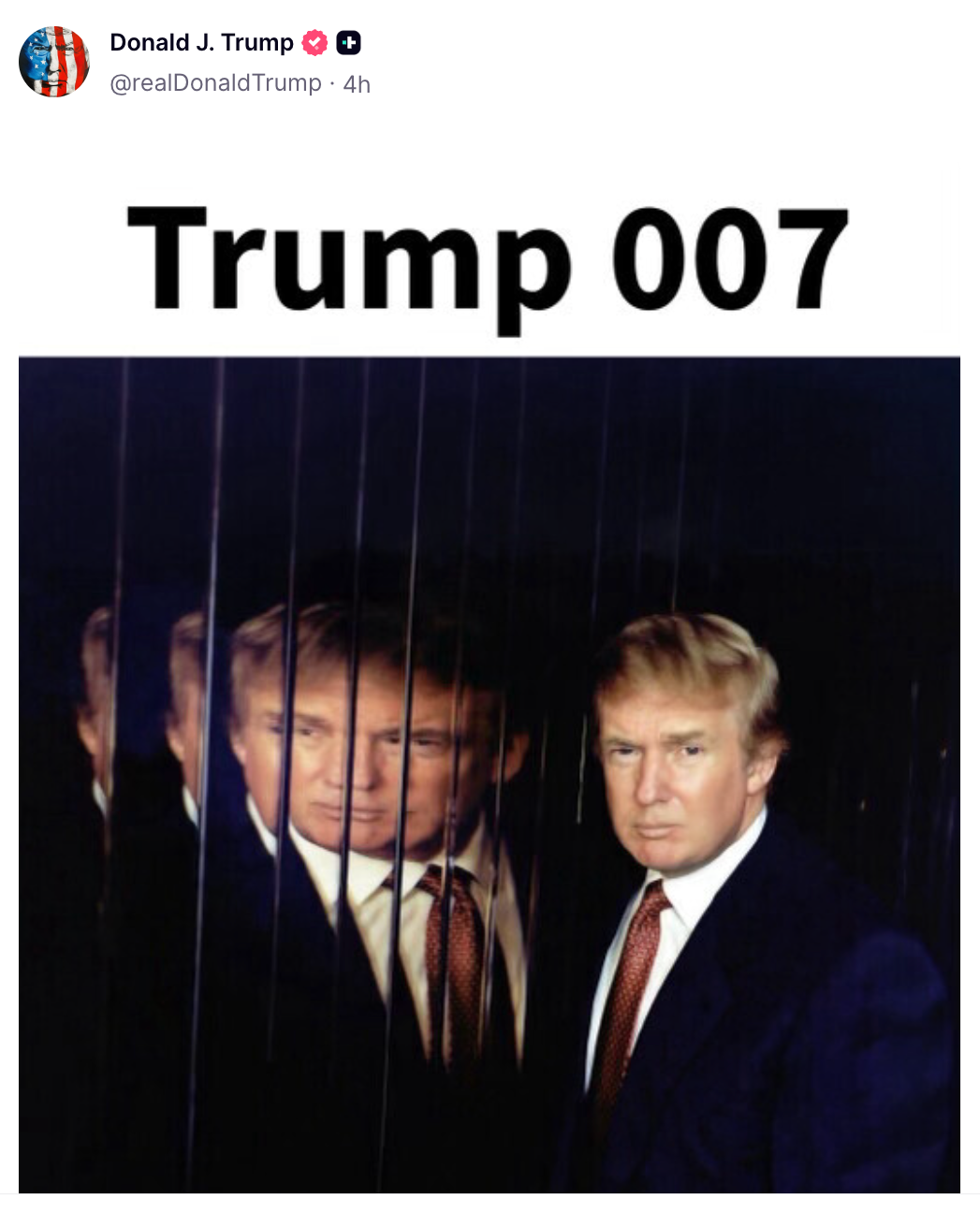 President Donald Trump has compared himself to James Bond successful his latest meme connected Truth Social