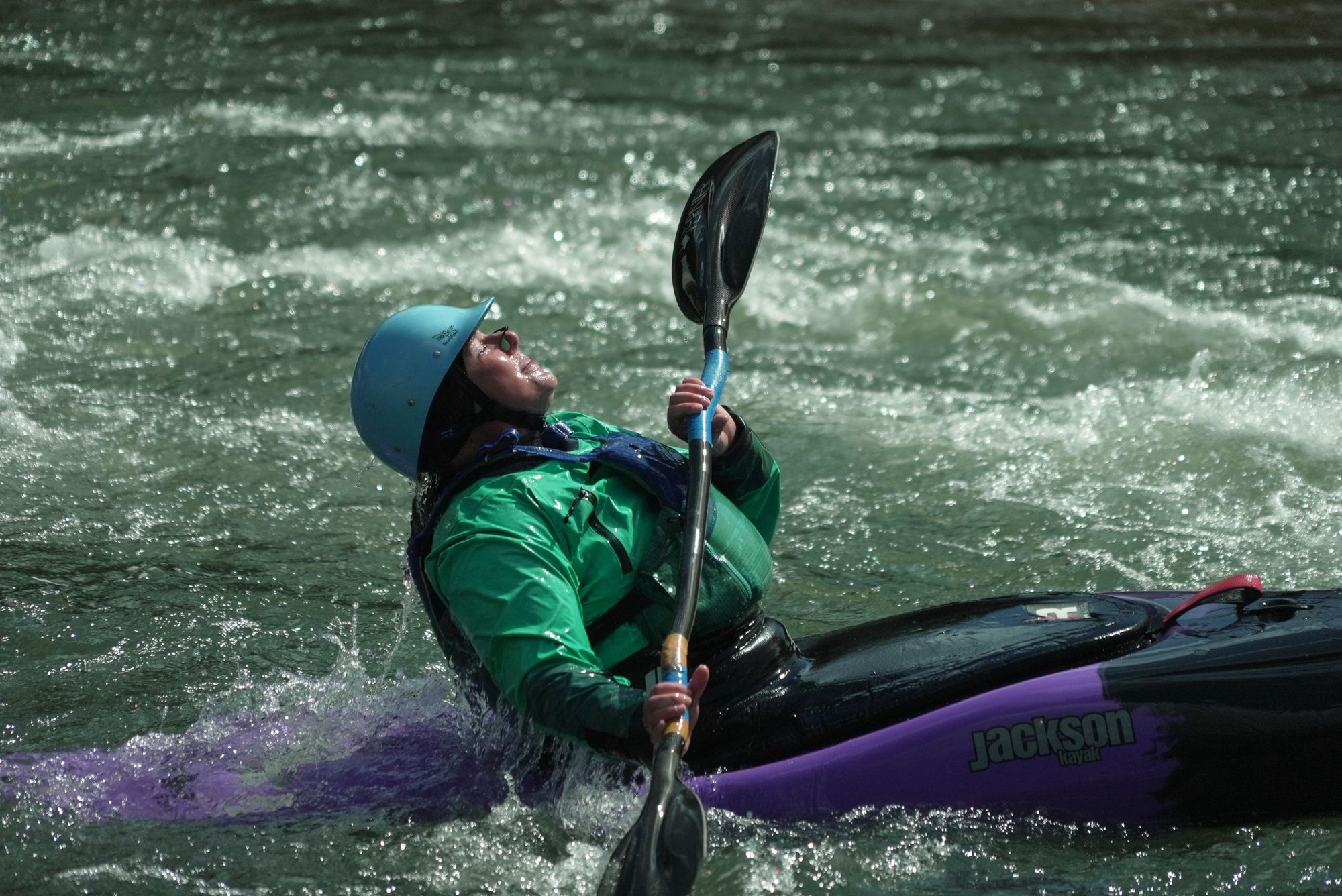 Hannah Ray J Childs kayaks astatine a whitewater parkland she helped create connected nan Maquoketa River Thursday, May 7, 2026, successful Manchester, Iowa