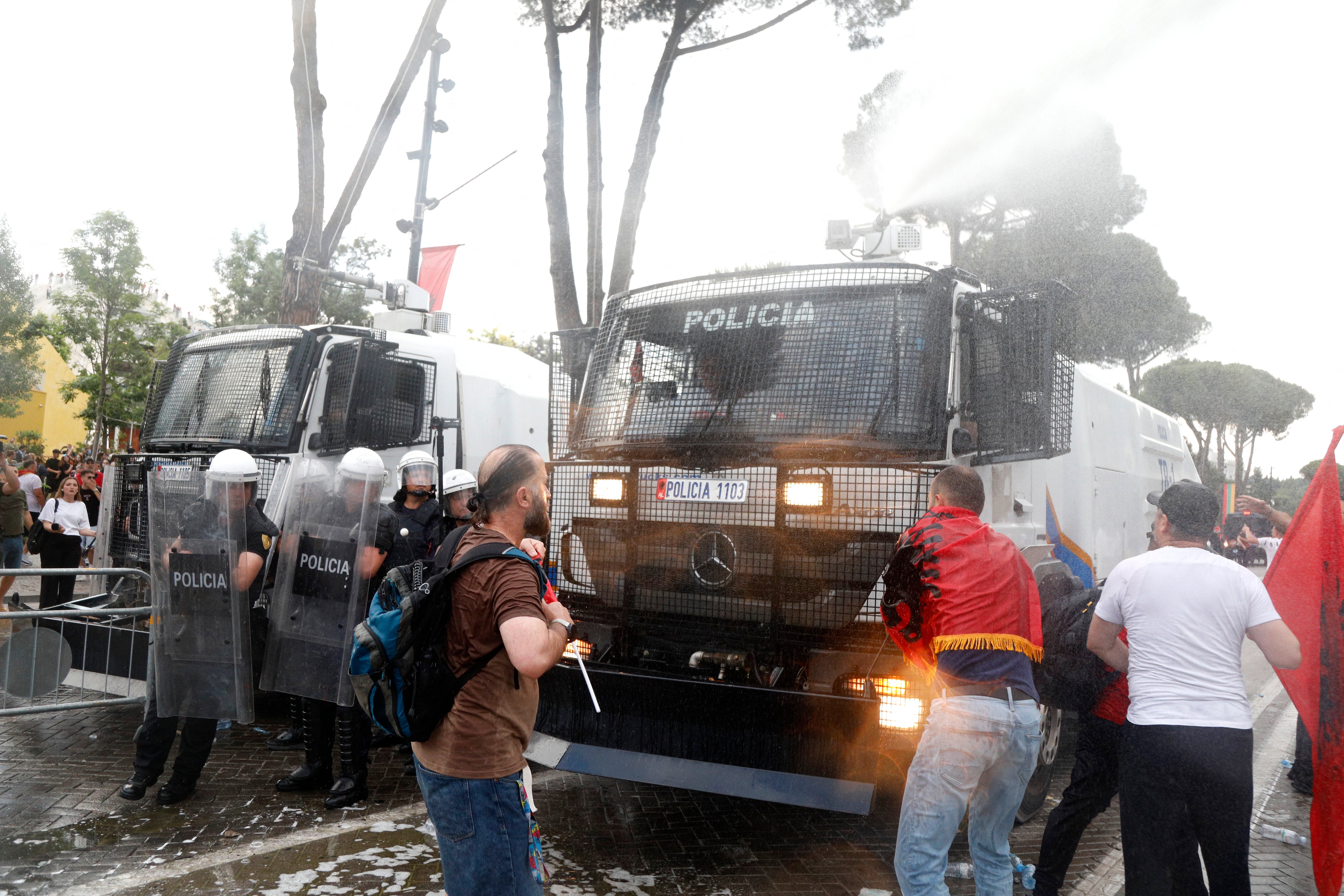 Albanians person taken to nan streets of Tirana to protestation nan projected development