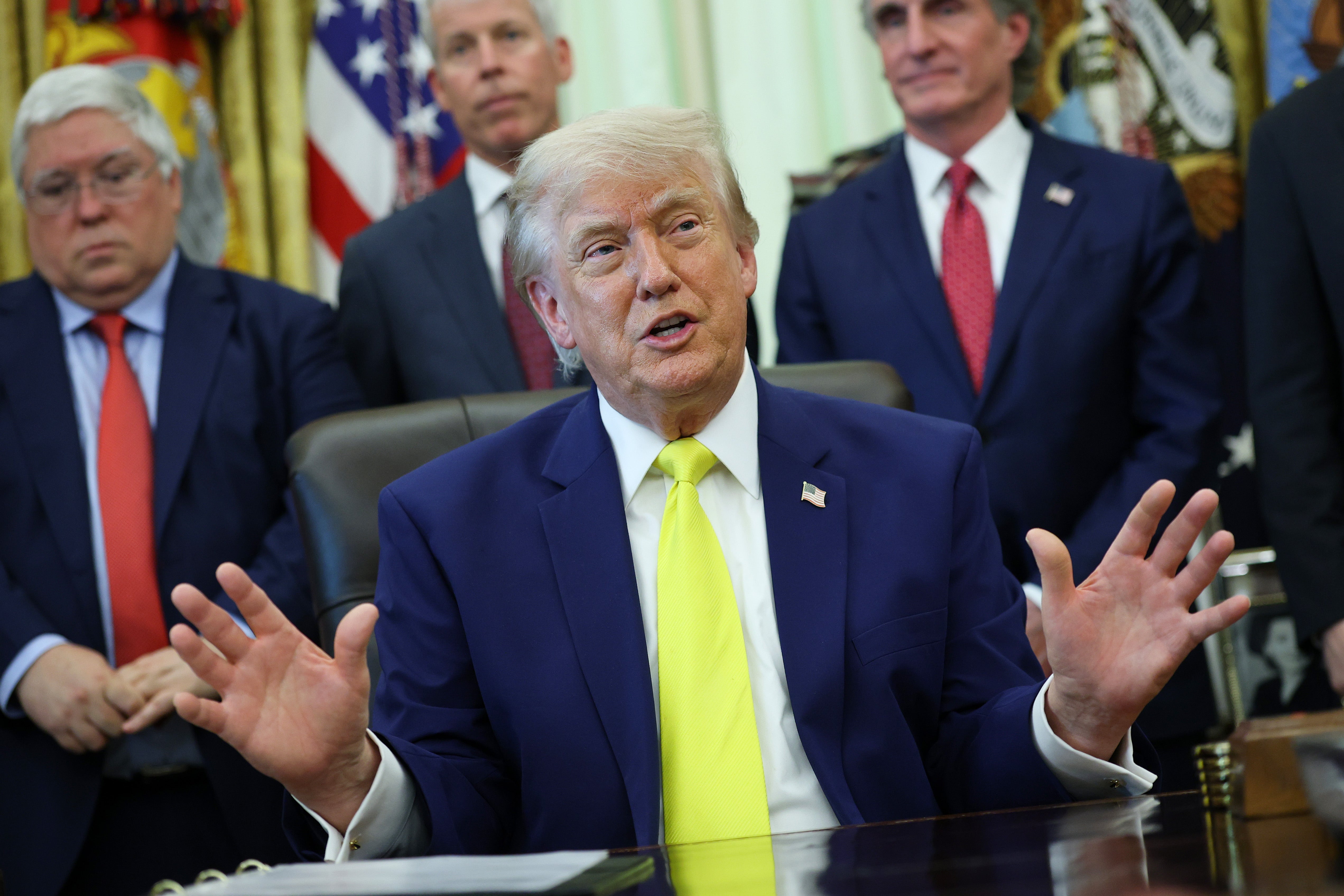 Trump says he ‘loves’ nan thought of nan ‘Anti-Weaponization Fund’ and isn’t judge whether it’s dormant for bully aliases conscionable connected clasp while ineligible challenges are ongoing