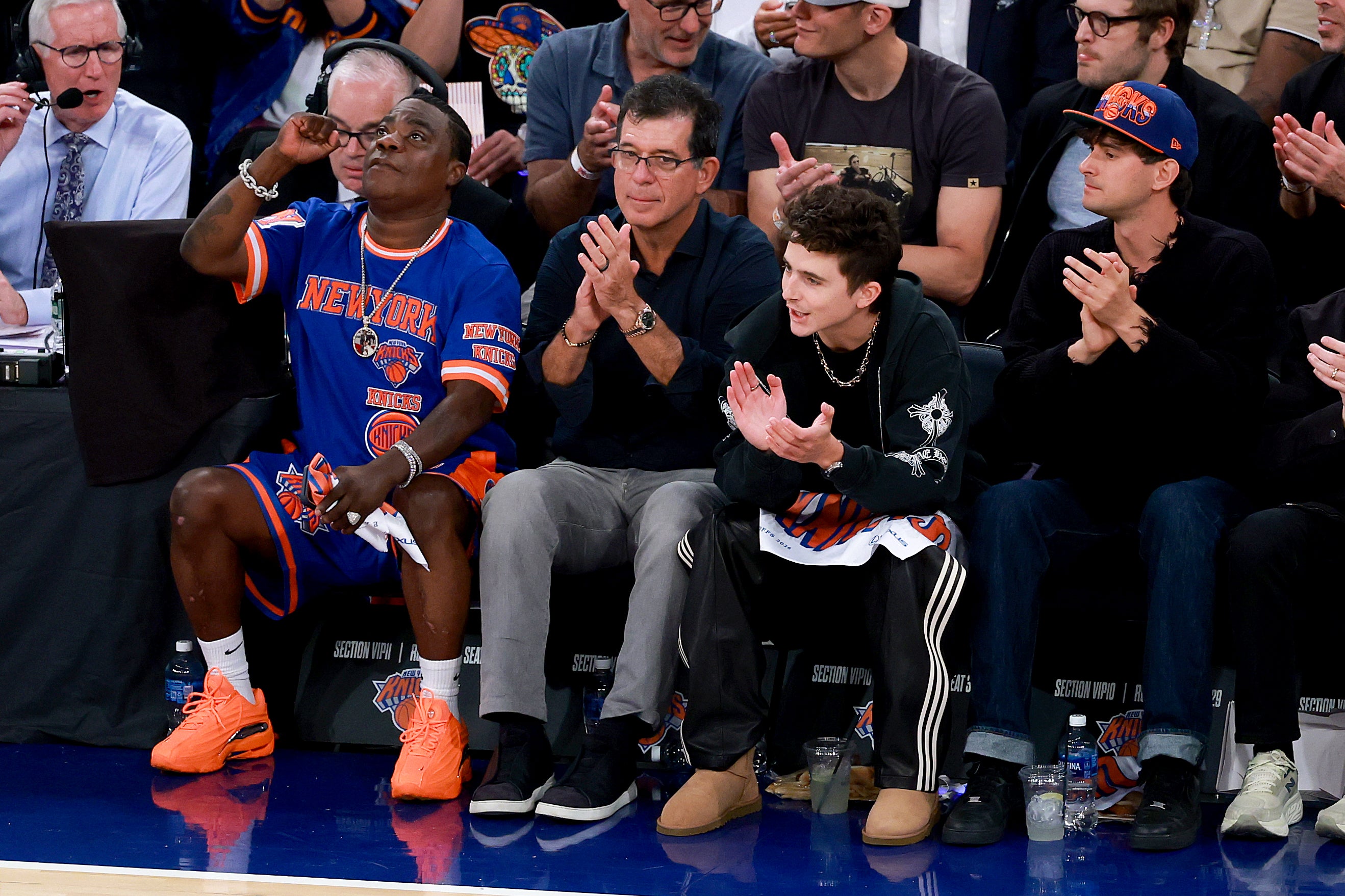The New York autochthonal will beryllium joined astatine Madison Square Garden successful Manhattan by Knicks superfans, filmmaker Spike Lee and character Timothee Chalamet