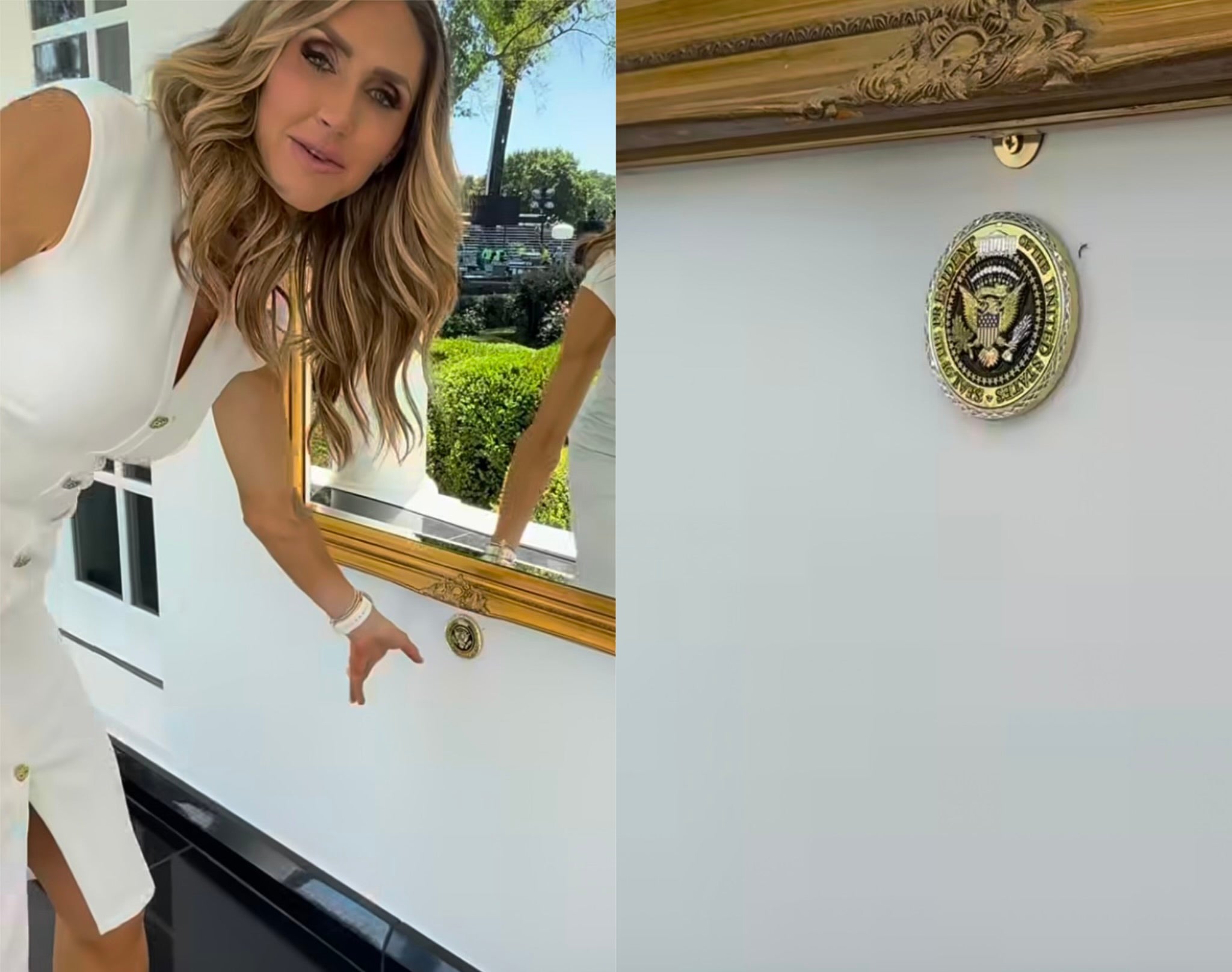 Trump has added gold medallions ‘all over’ the White House, daughter-in-law reveals: ‘They’re even in the shower’