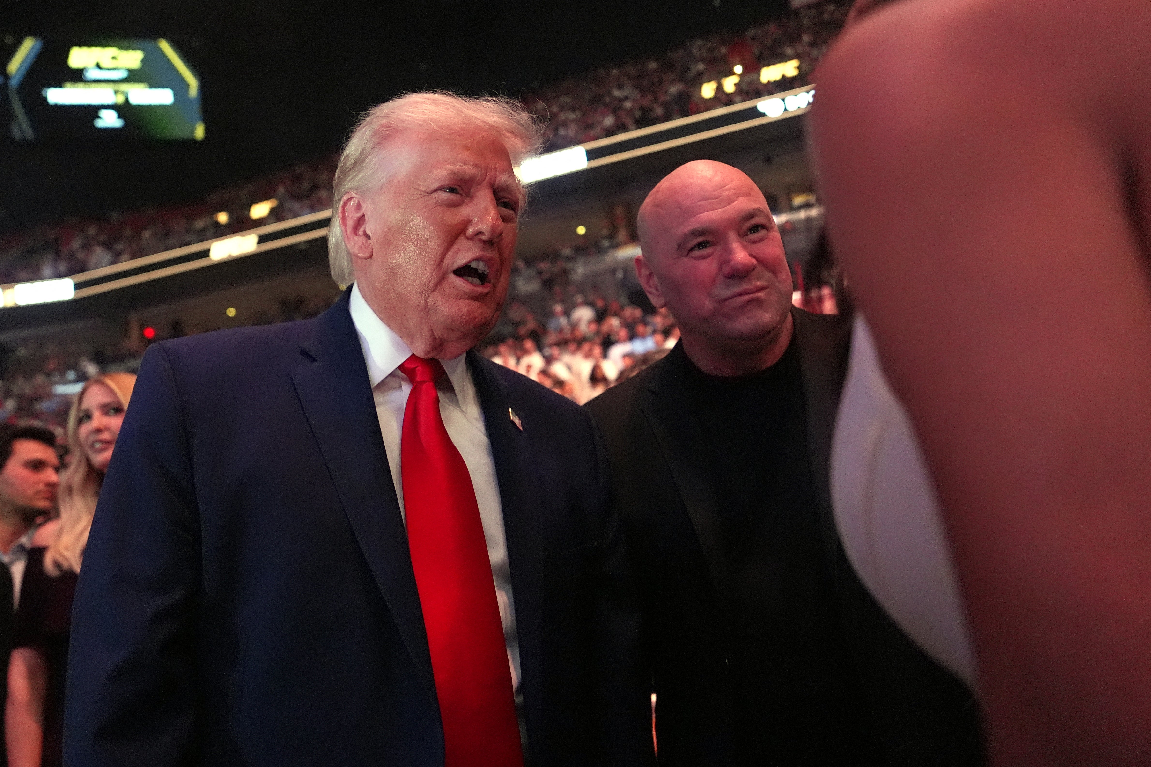 Trump is a longtime fan of the Ultimate Fighting Championship and has become close friends with its CEO and president, Dana White. The president often sits with White ringside