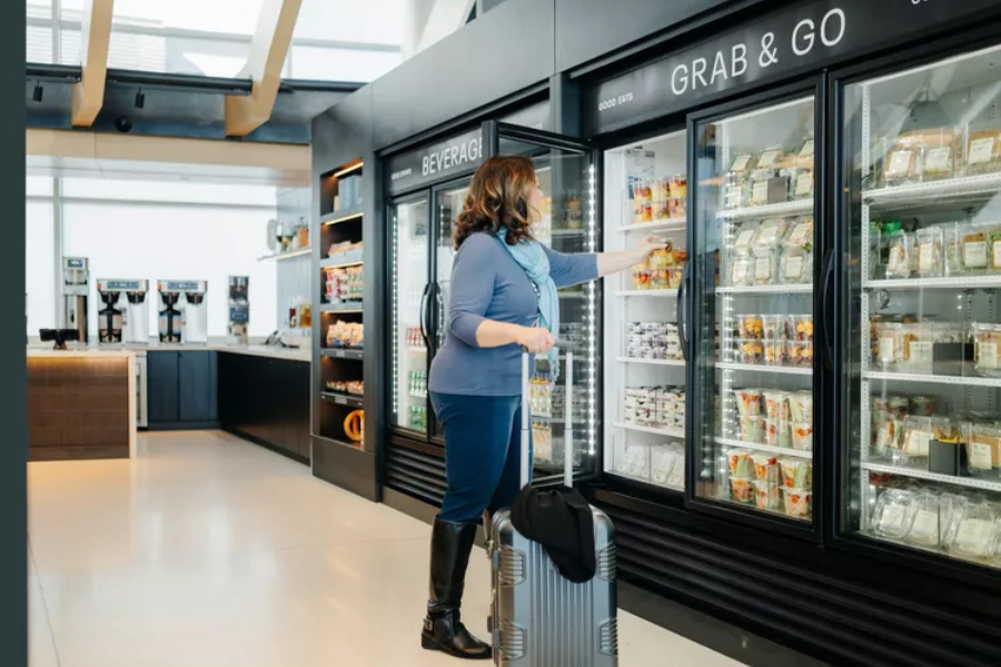 Crowded airport lounges have a new offering for impatient customers: Grab-and-Go