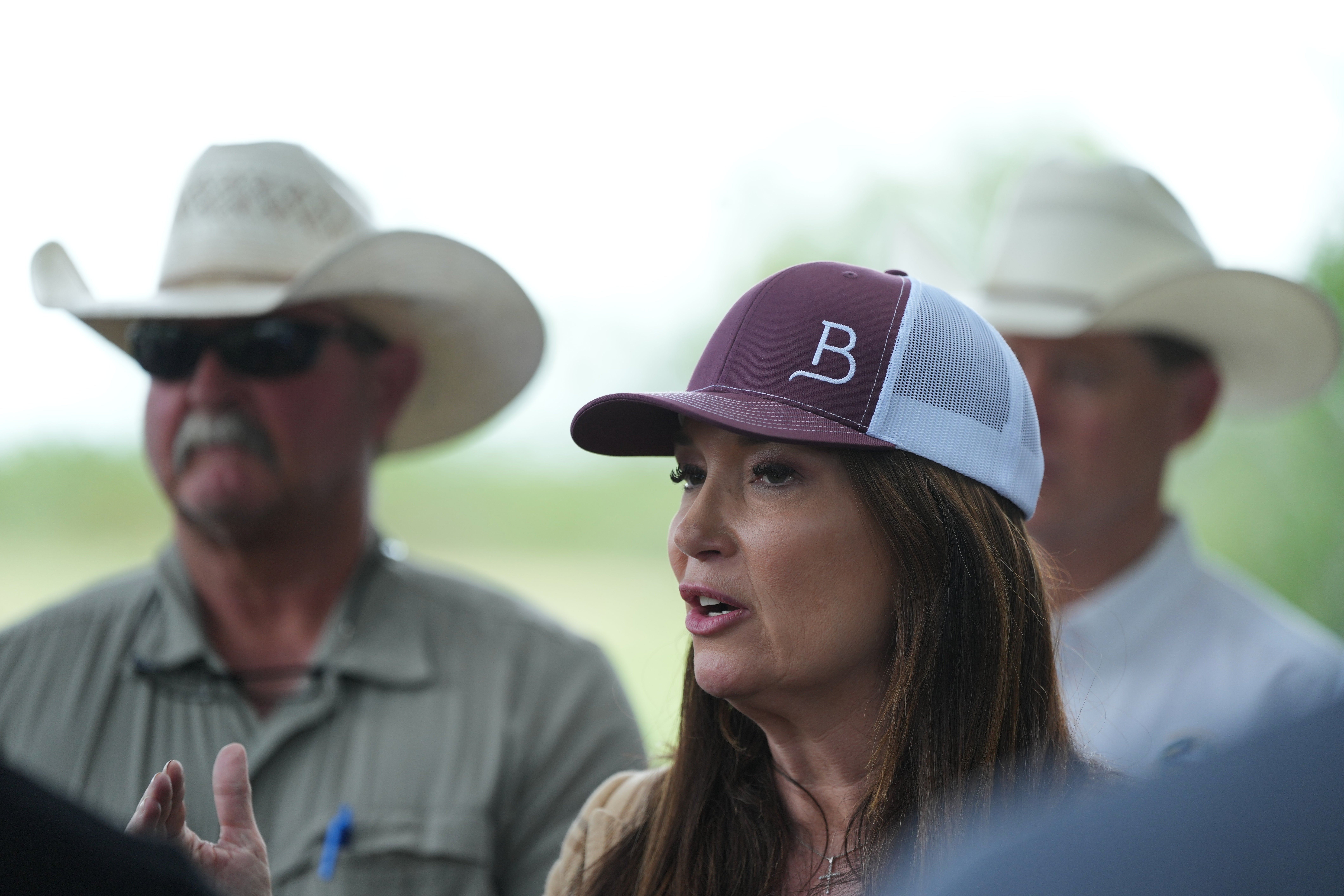 Agriculture Secretary Brooke Rollins talks astir a sterile alert dispersal position placed by nan U.S. Department of Agriculture to combat nan dispersed of nan New World screwworm alert connected grounds of a ranch adjacent La Pryor, Texas
