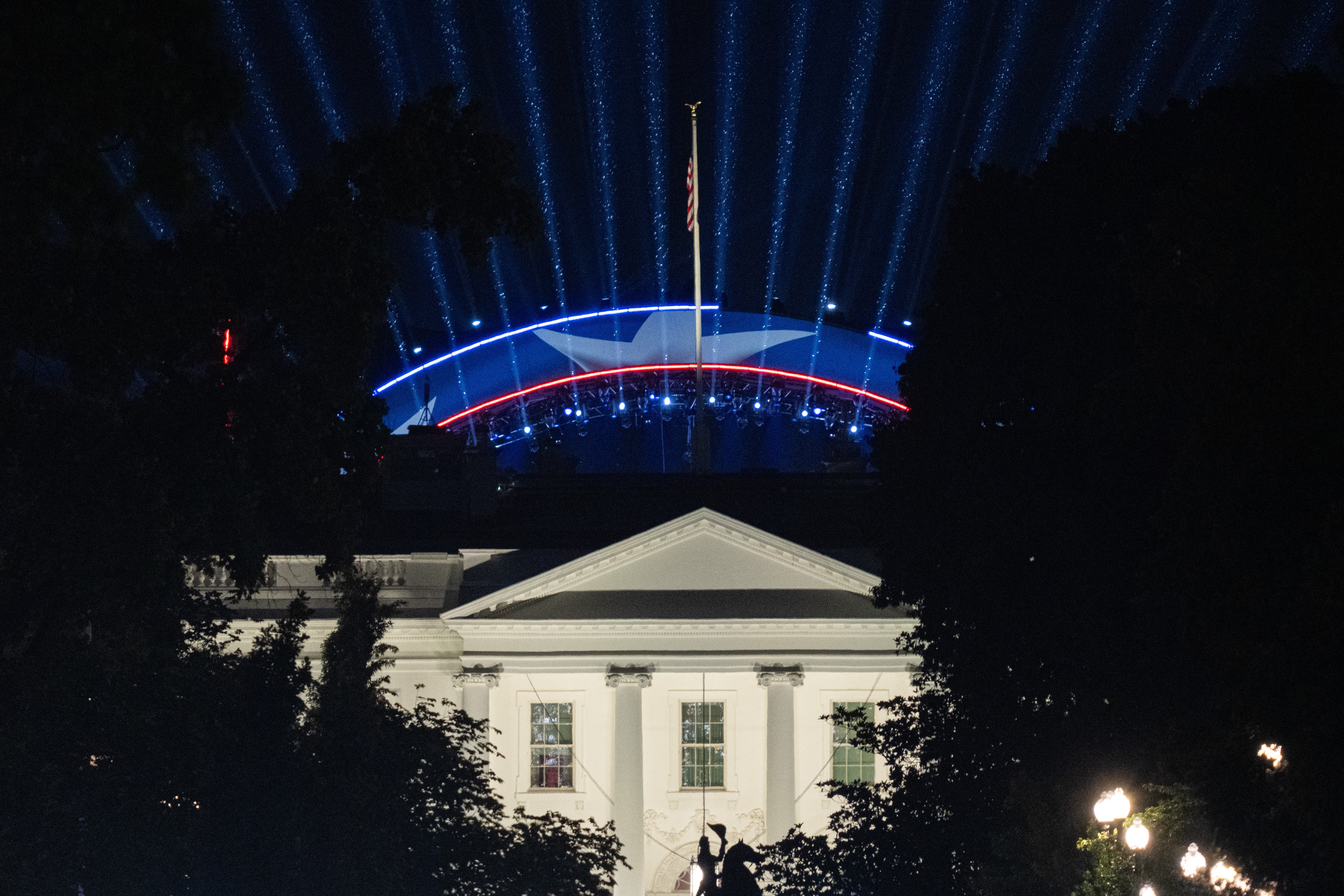 Lights radiance from nan Ultimate Fighting Championship ringing during a trial successful mentation for nan UFC Freedom 250 lucifer connected June 11, 2026