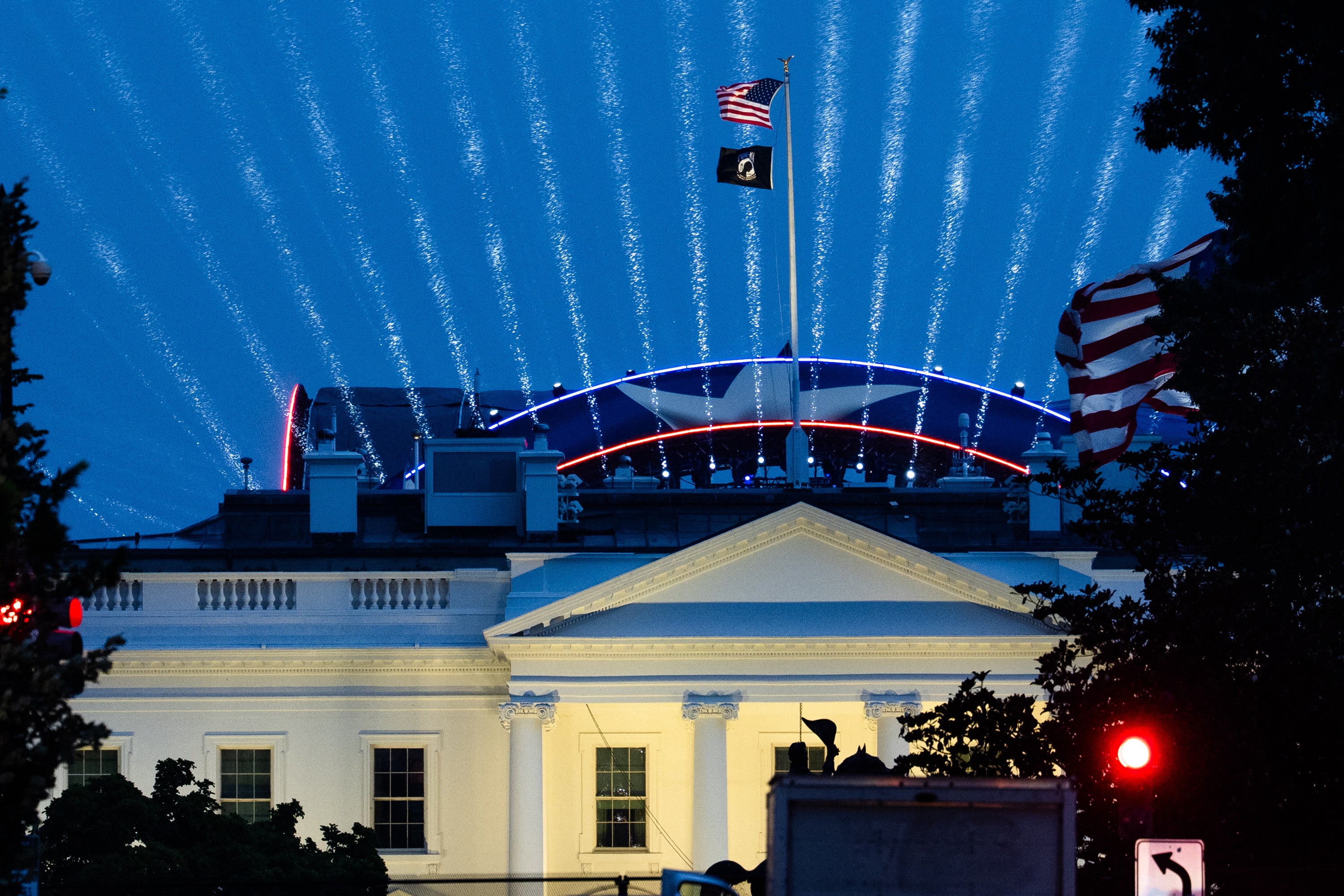 Lights radiance from nan outdoor UFC arena down nan White House