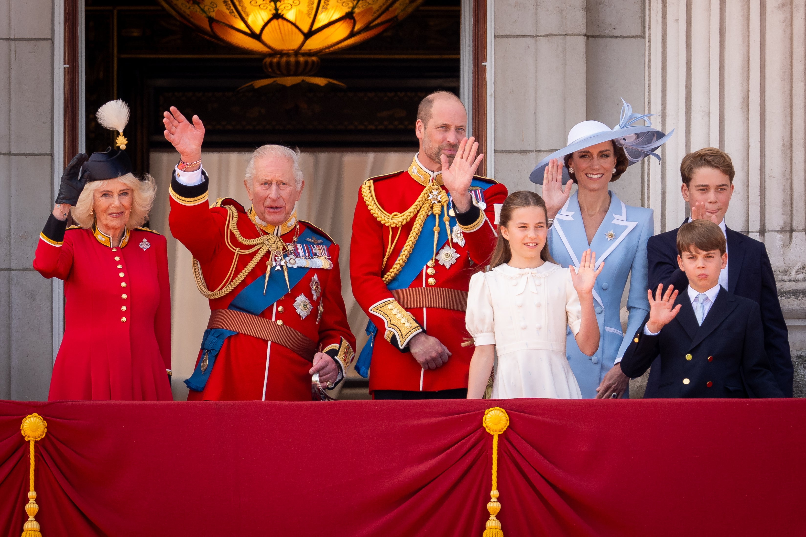 The royal family gathered for Trooping the Colour