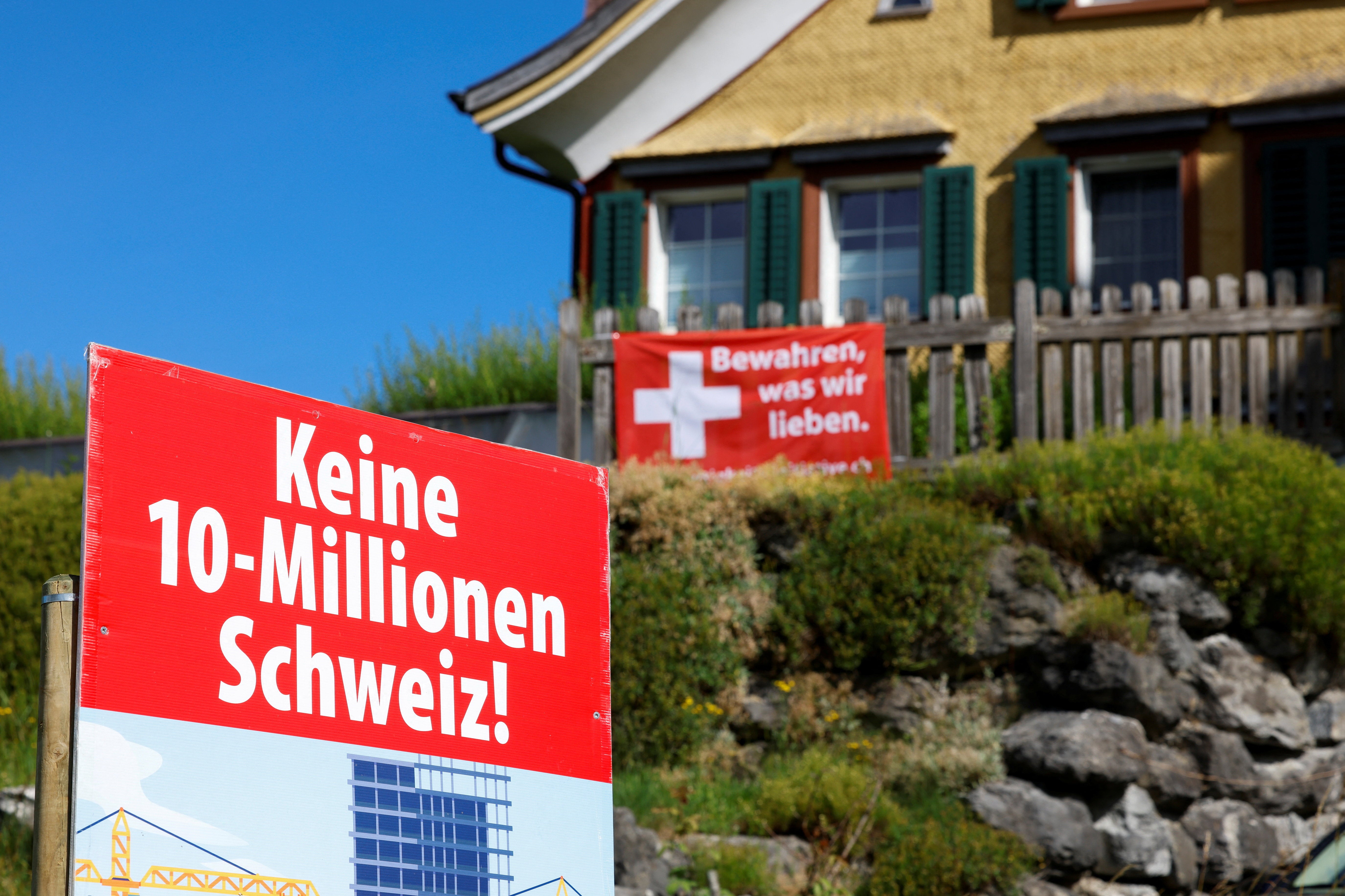 Swiss voters set to reject right-wing’s bid to cap population at 10 million