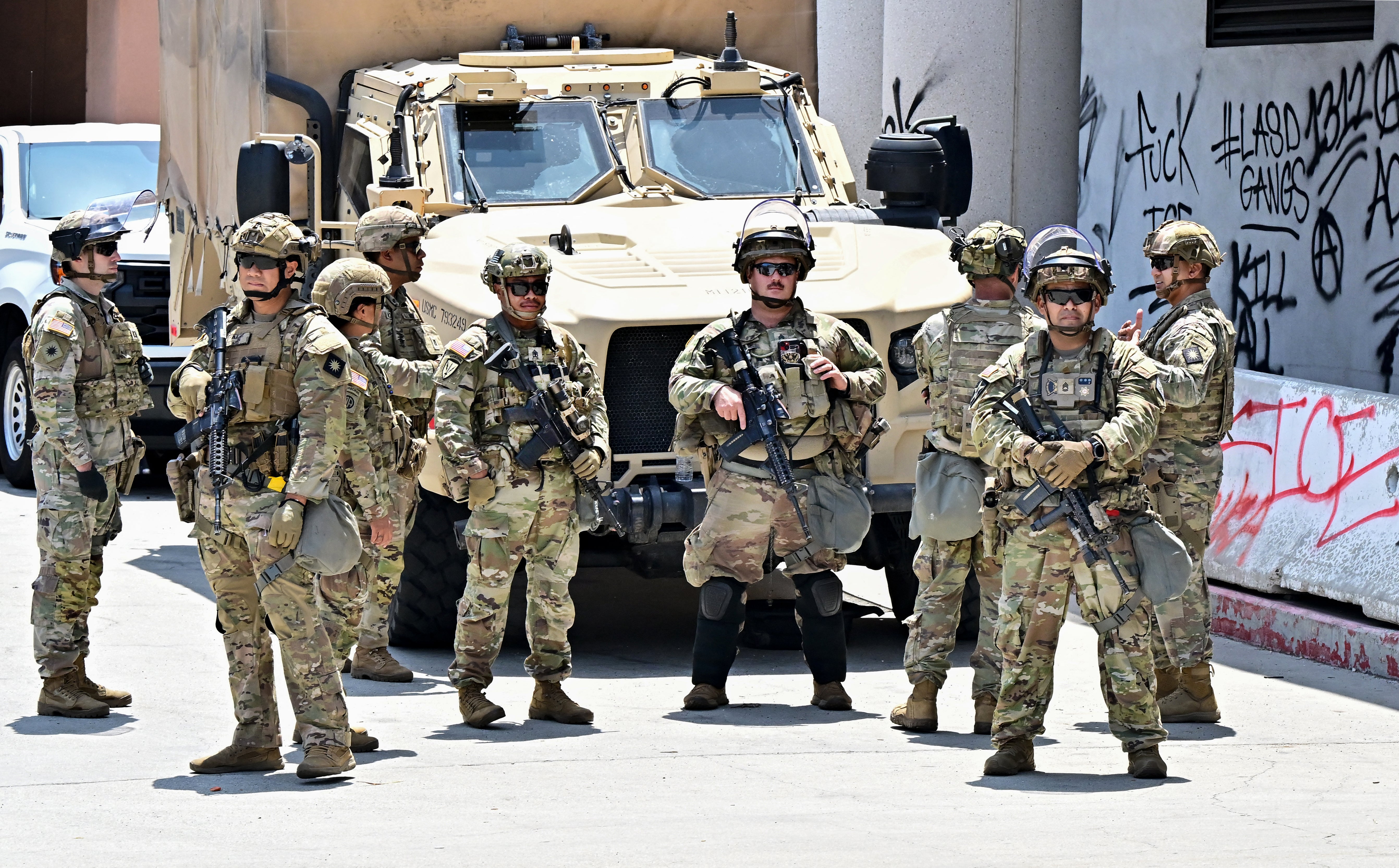 National Guard troops were deployed to Los Angeles to support national rule enforcement agents and take sides national buildings during protests against nan Trump administration’s agenda