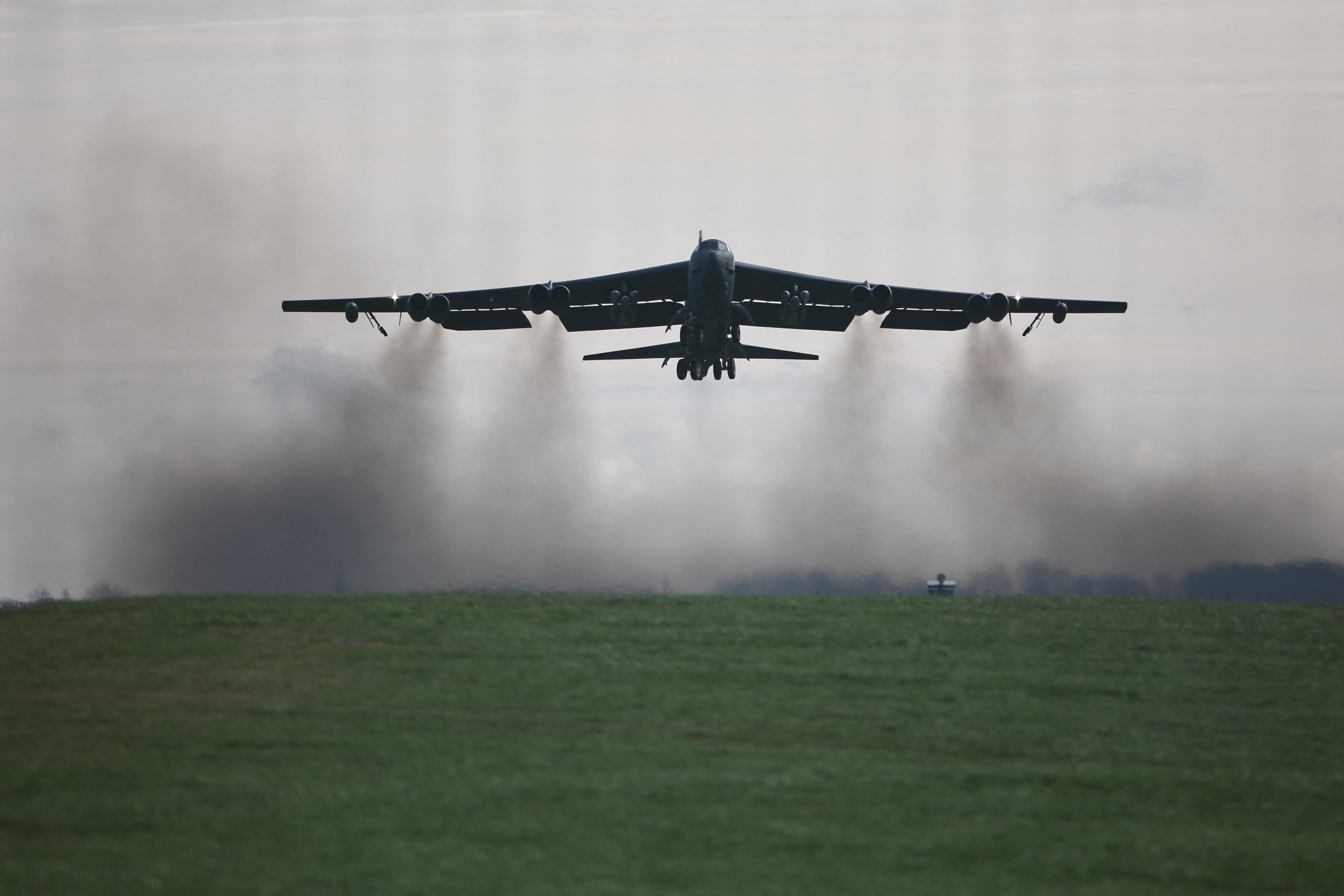 The B-52 Stratofortress is simply a long-range, dense bomber that tin alert astatine 'high subsonic speeds' up to 50,000 feet successful nan air, according to nan Air Force