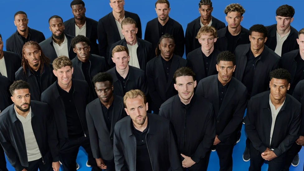 The lads looking like an oversubscribed boy band in their M&S pre-match shoot