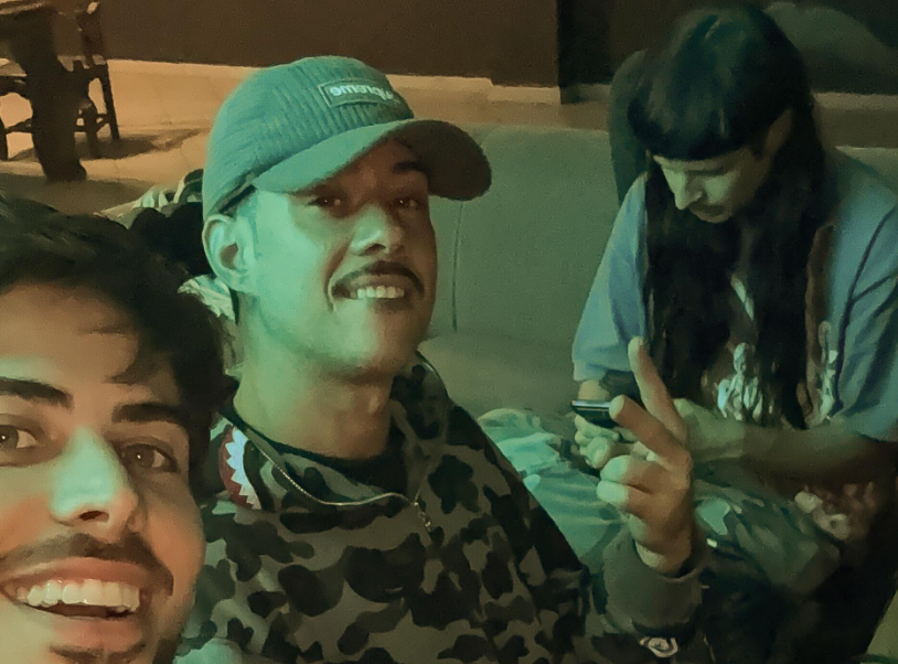 Producer Victor Wao (center) said that he did not committee nan chopper that collapsed pinch Oliver Tree (right) connected committee astatine nan 'last-minute.' This image, shared by Wao, besides features Lucas Frota (left)