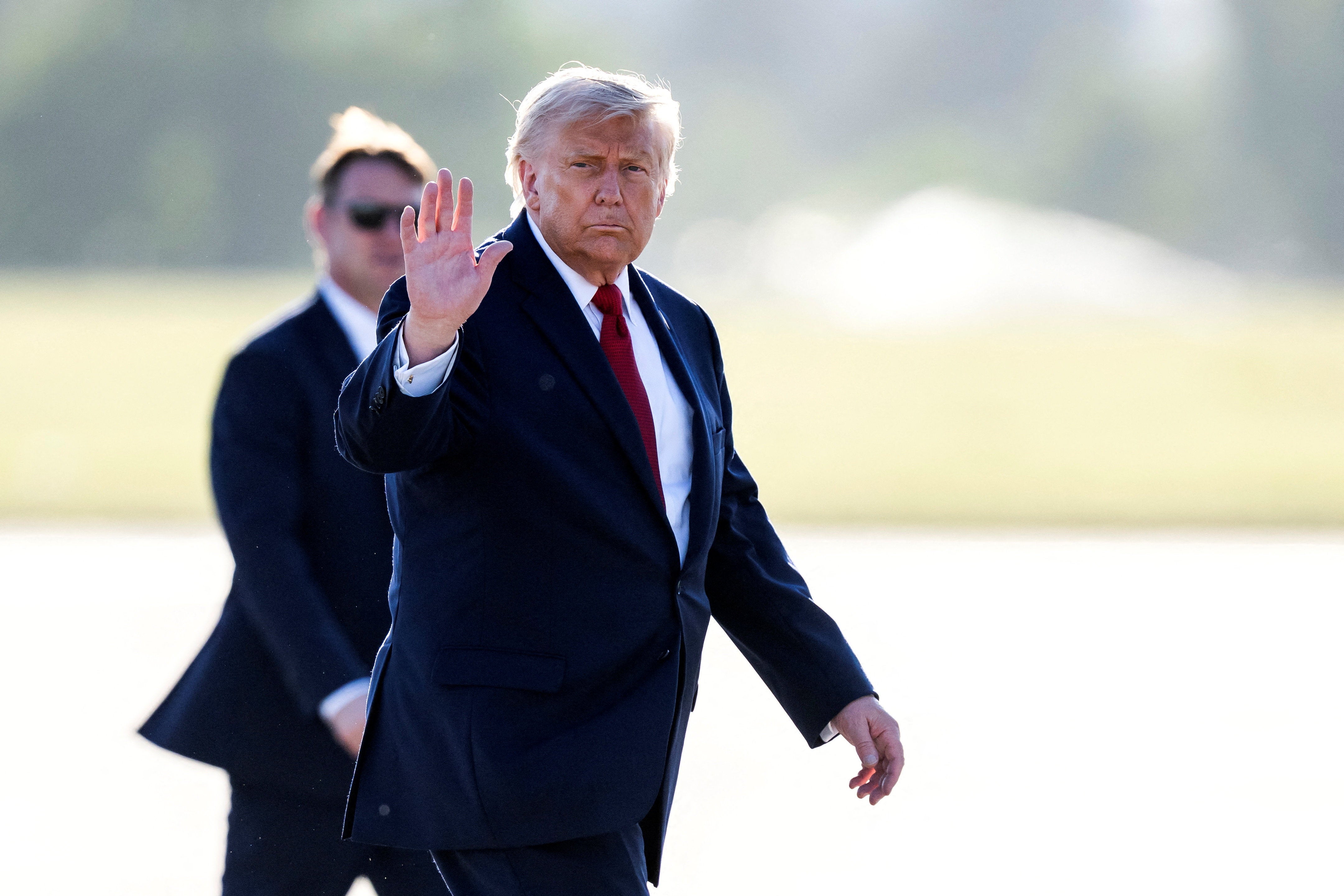 Trump headed location connected Air Force One aft nan G7 summit