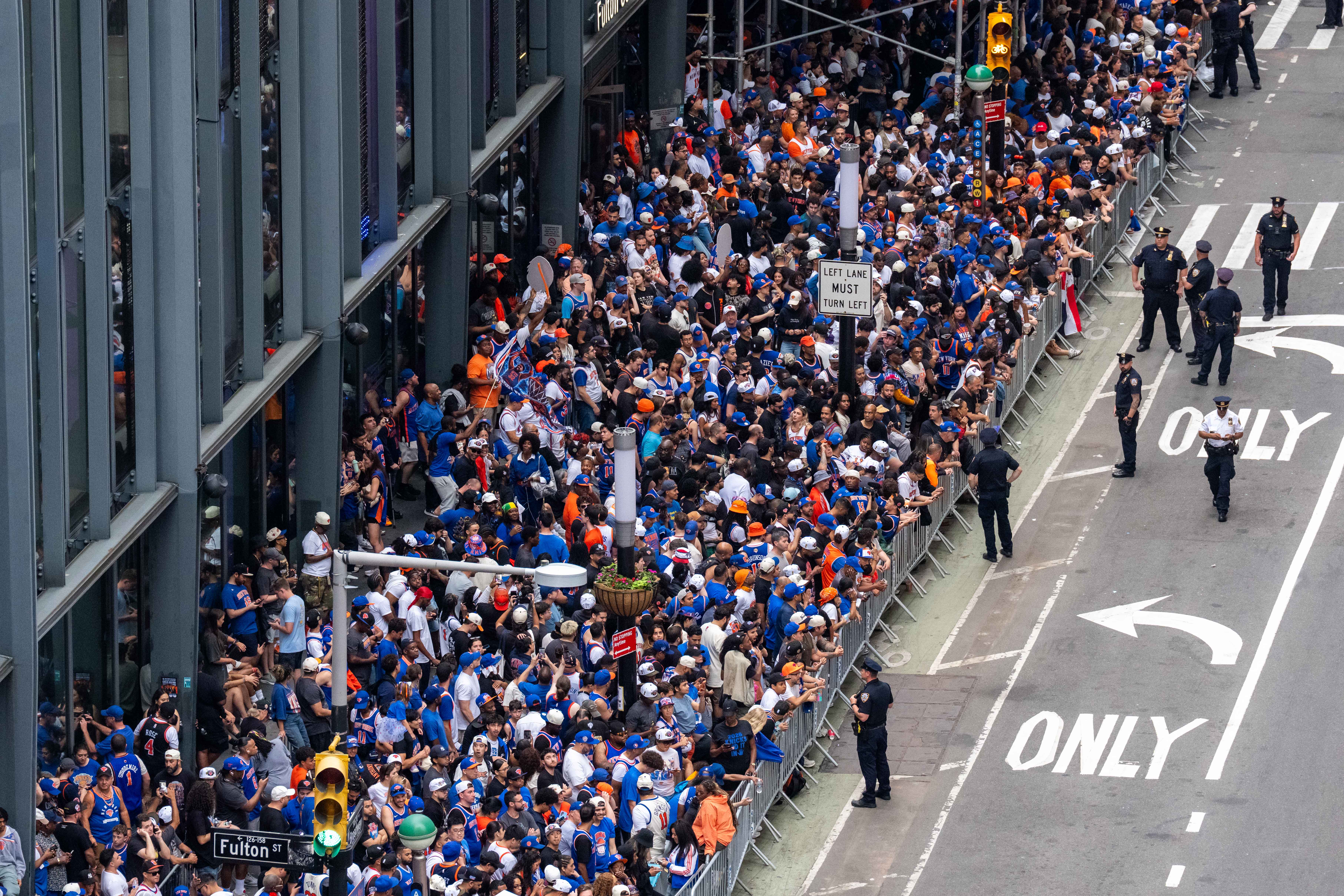 Thousands of fans statement Broadway successful little Manhattan for nan New York Knicks Championship ticker portion parade and triumph rally