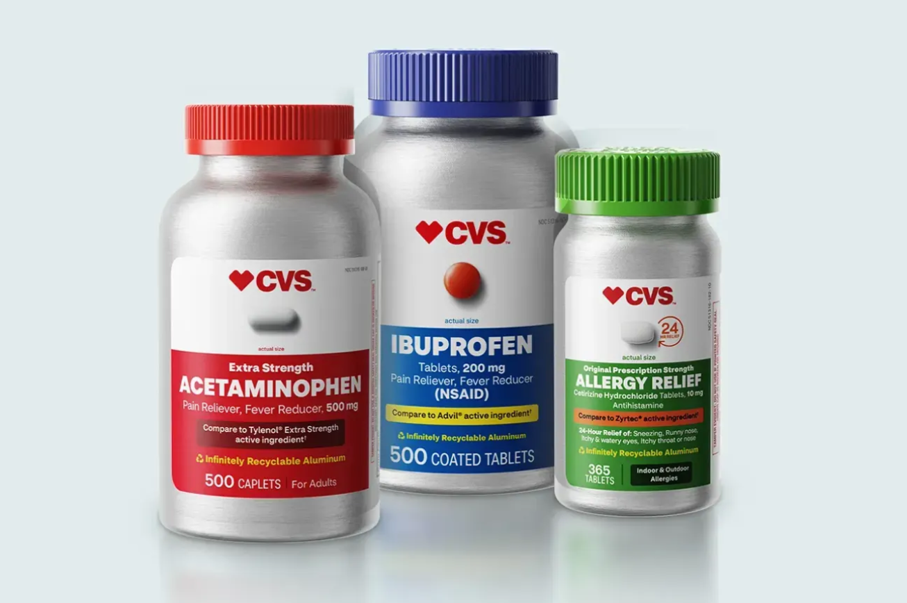 CVS will soon package respective of its over-the-counter medications successful aluminum bottles