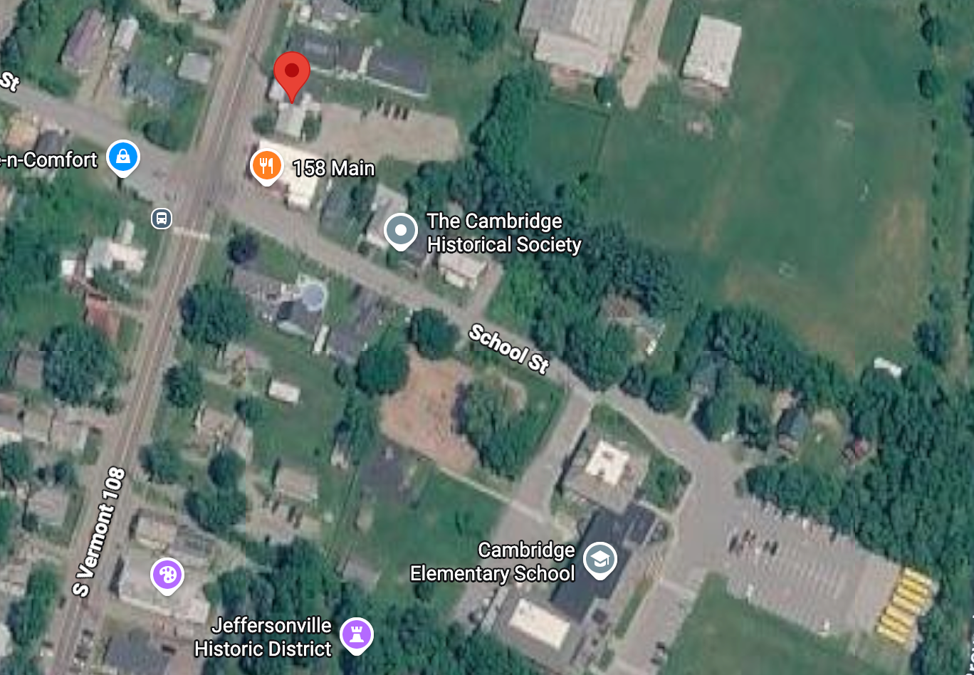 Some parents successful a mini Vermont municipality are protesting a dispensary that hopes to unfastened adjacent nan section simple school, according to reports. The reddish pin shows nan projected location of nan store