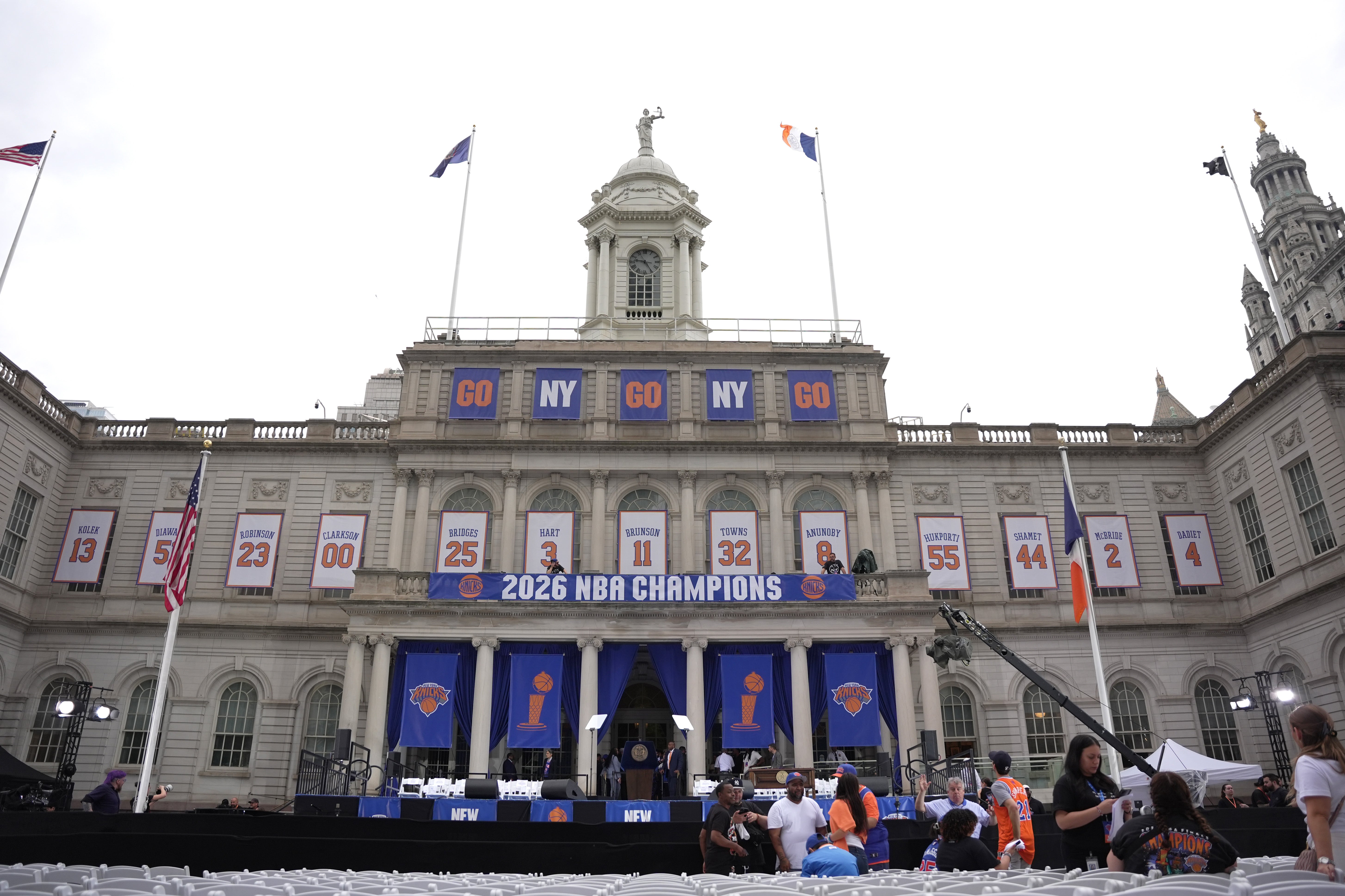 New York City officials person been roasted for an embarrassing correction pinch banners honoring nan Knicks during nan NBA team’s triumph parade