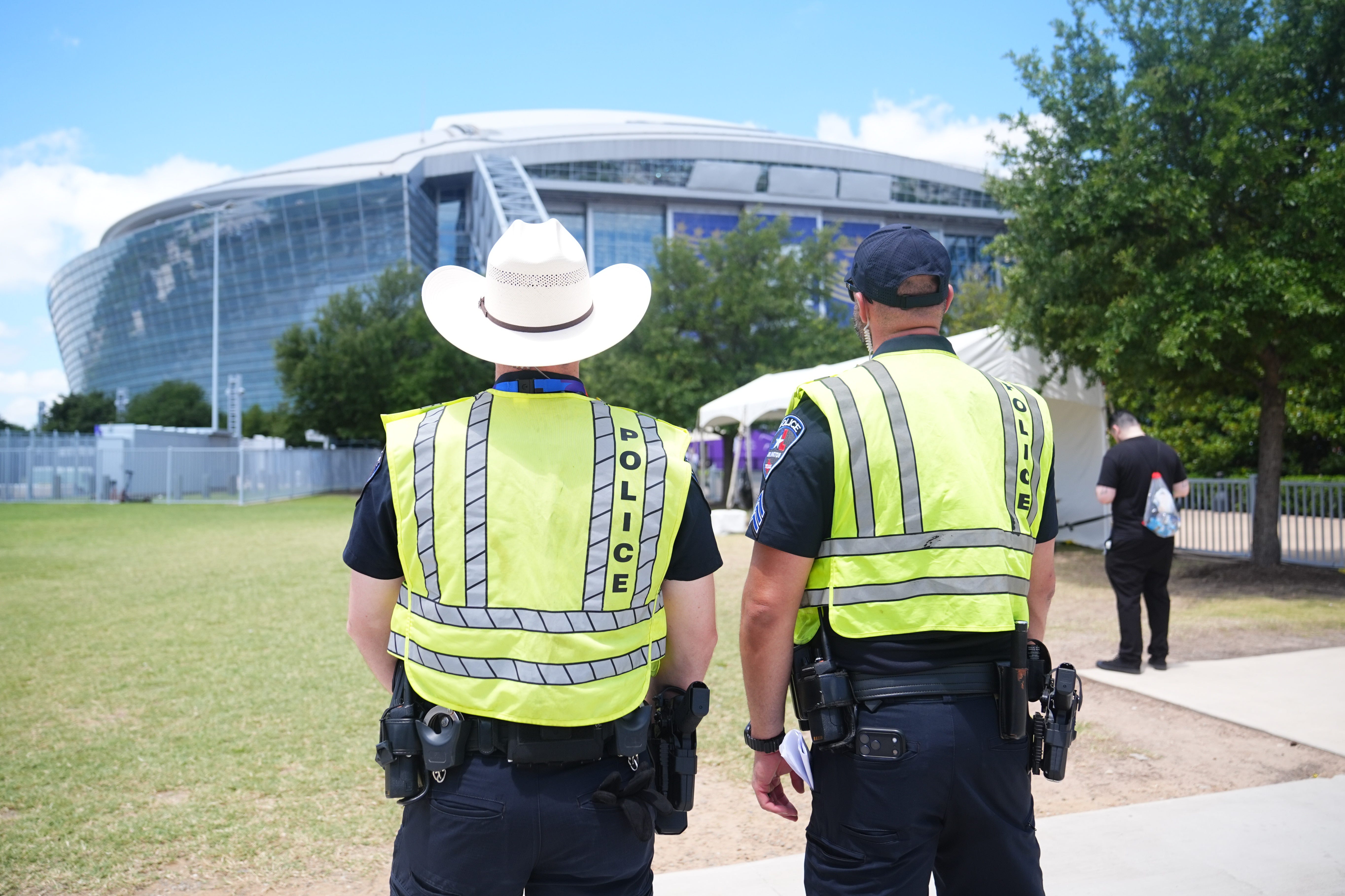 Police officers connected work extracurricular nan stadium connected Wednesday (James Manning/PA)
